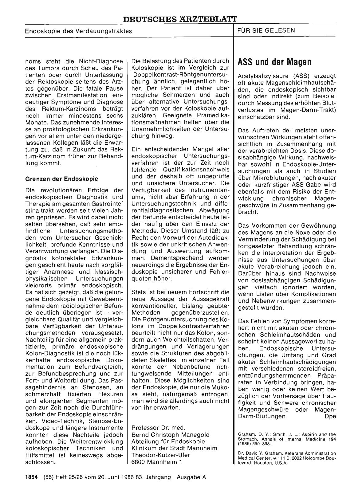 Vorschauseite 1: ASS und der Magen