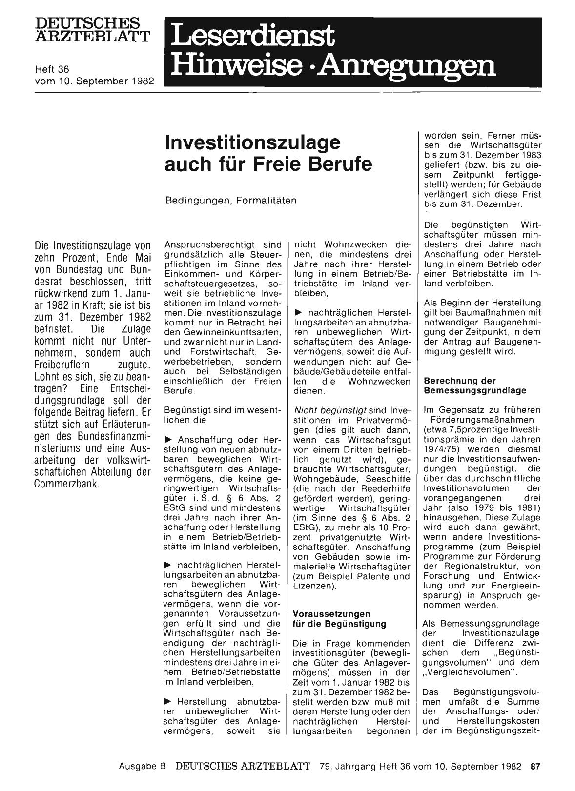 Vorschauseite 1: Investitionszulage auch für Freie Berufe: Bedingungen, Formalitäten