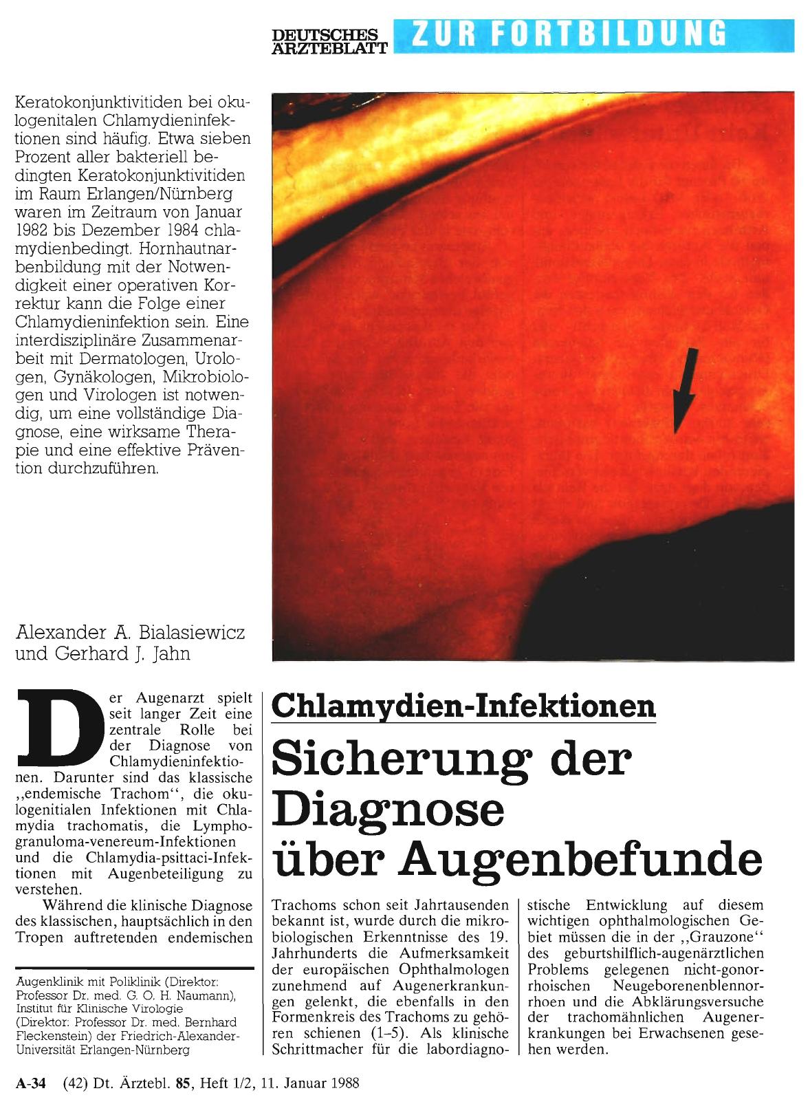 Vorschauseite 1: Chlamydien-Infektionen: Sicherung der Diagnose über Augenbefunde