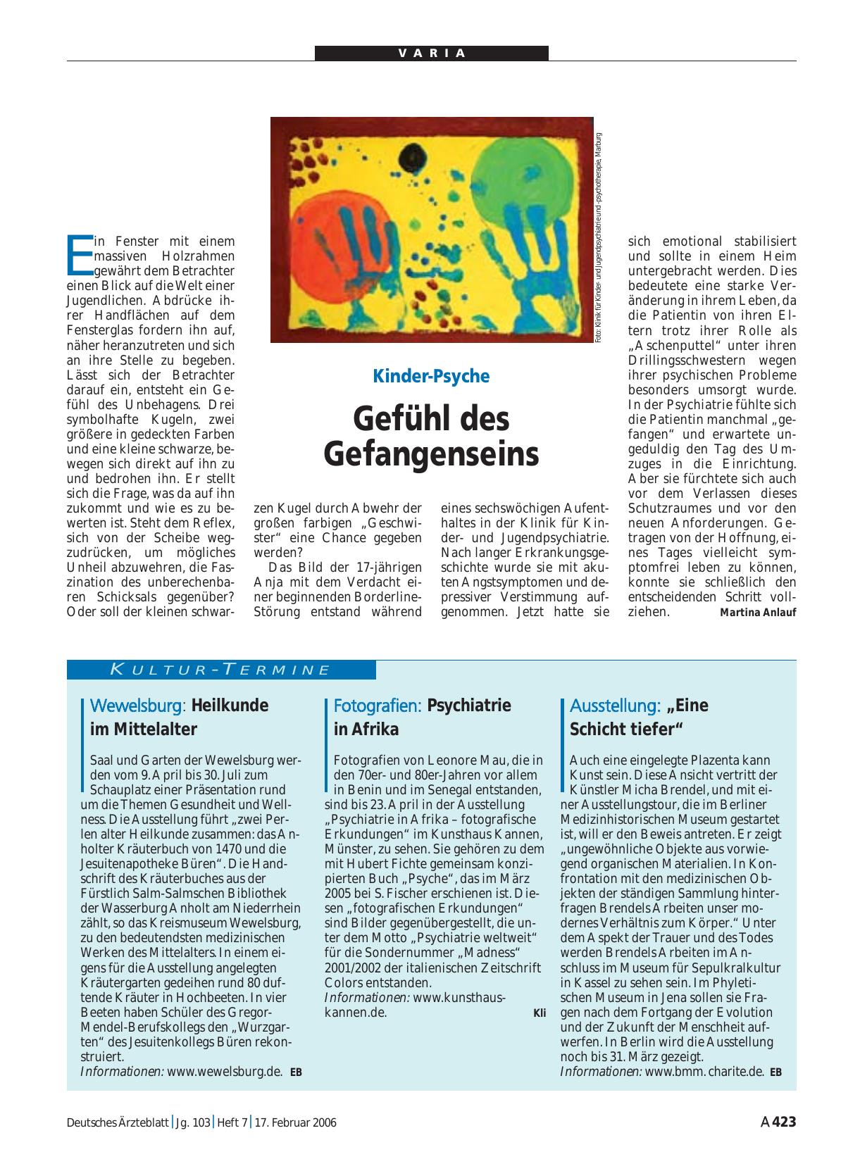 Vorschauseite 1: Ausstellung: „Eine Schicht tiefer“