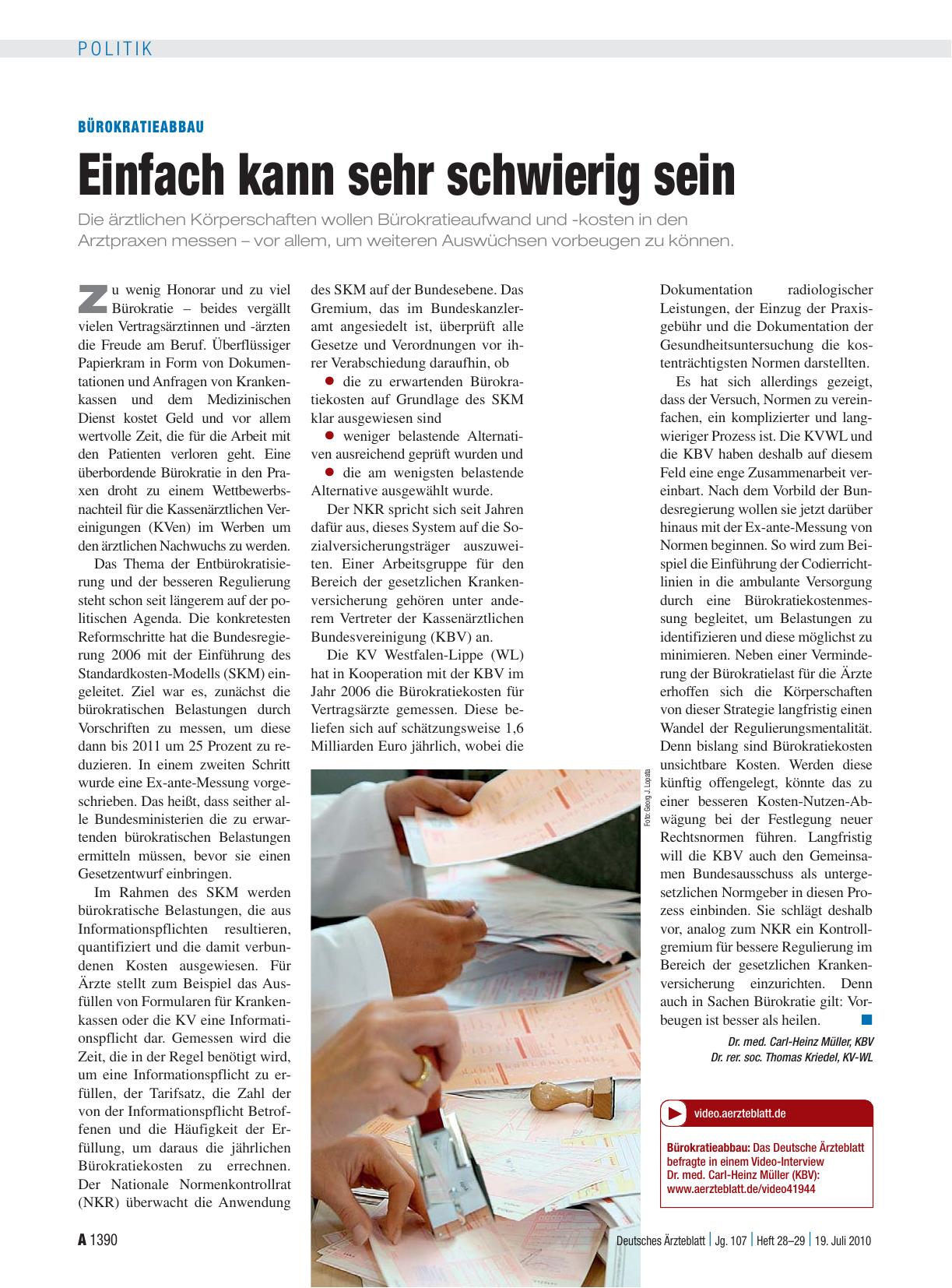 Vorschauseite 1: Bürokratieabbau: Einfach kann sehr schwierig sein