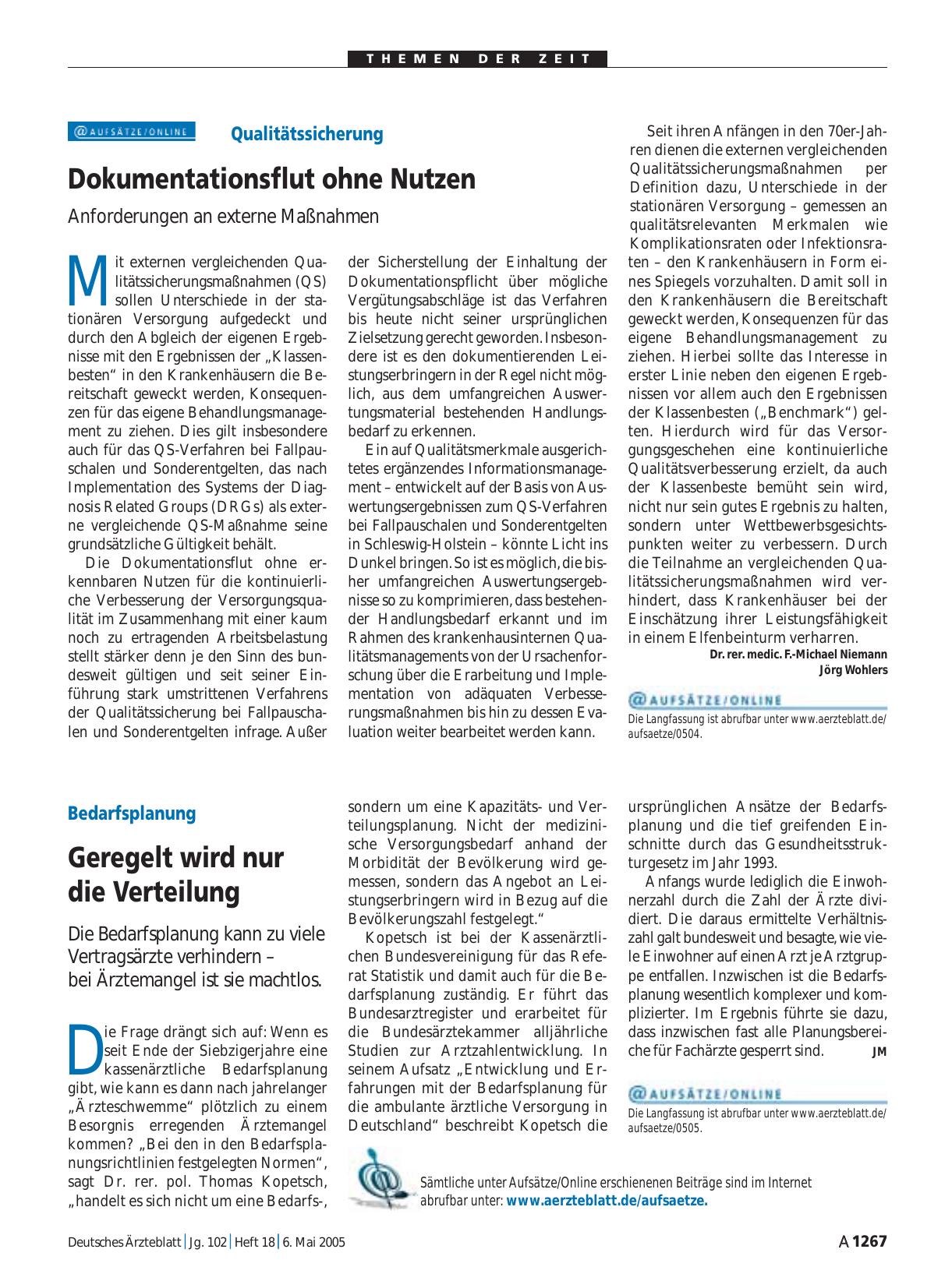 Vorschauseite 1: Qualitätssicherung: Dokumentationsflut ohne Nutzen