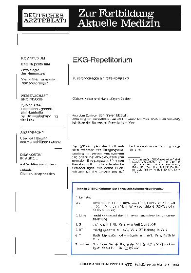 Vorschauseite 1: EKG-Repetitorium: V. Veränderungen am QRS-Komplex