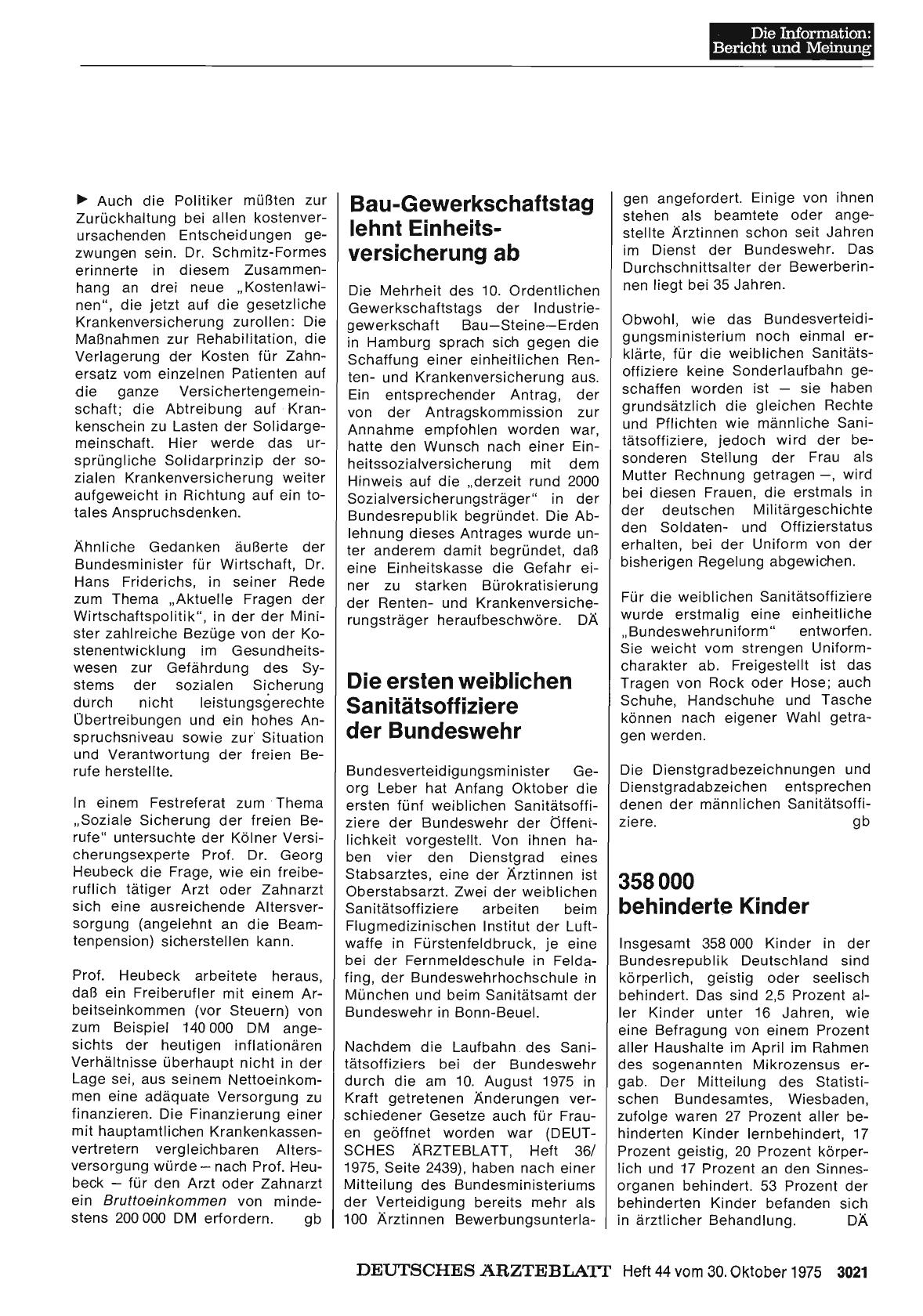 Vorschauseite 1: 358 000 behinderte Kinder
