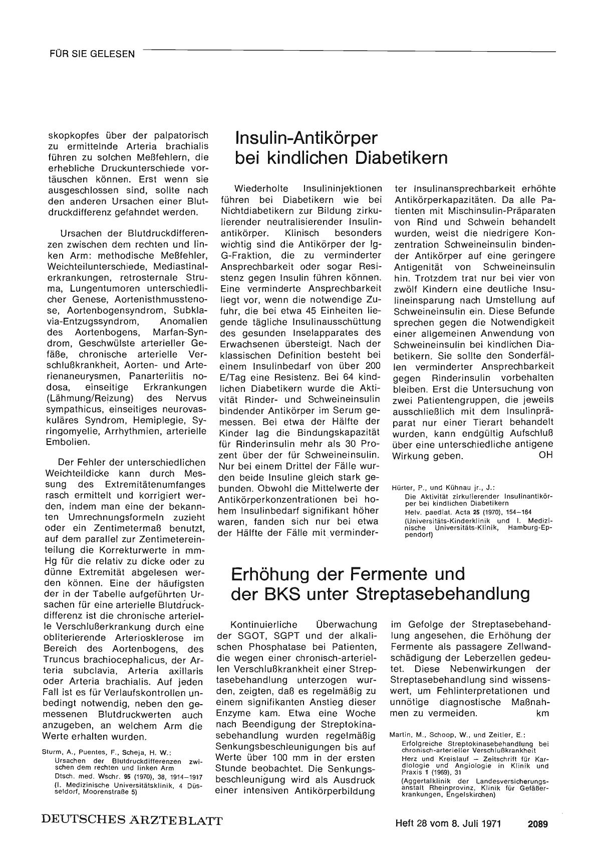 Vorschauseite 1: Insulin-Antikörper bei kindlichen Diabetikern