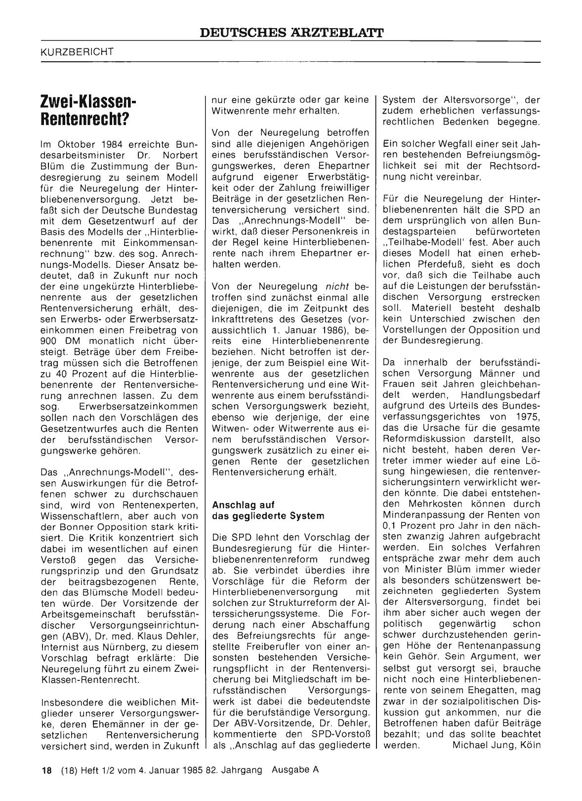 Vorschauseite 1: Zwei-Klassen-Rentenrecht?