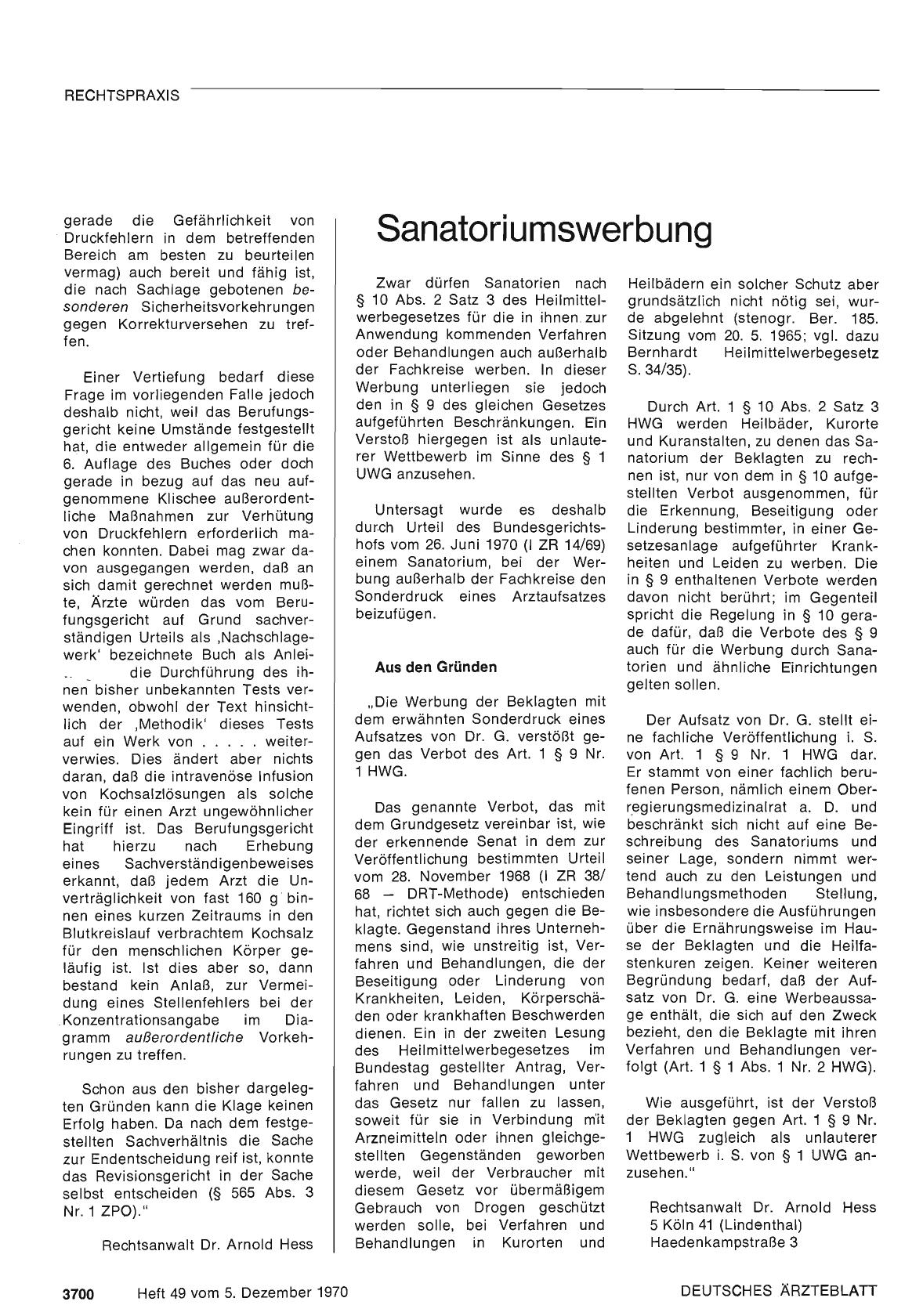 Vorschauseite 1: Sanatoriumswerbung