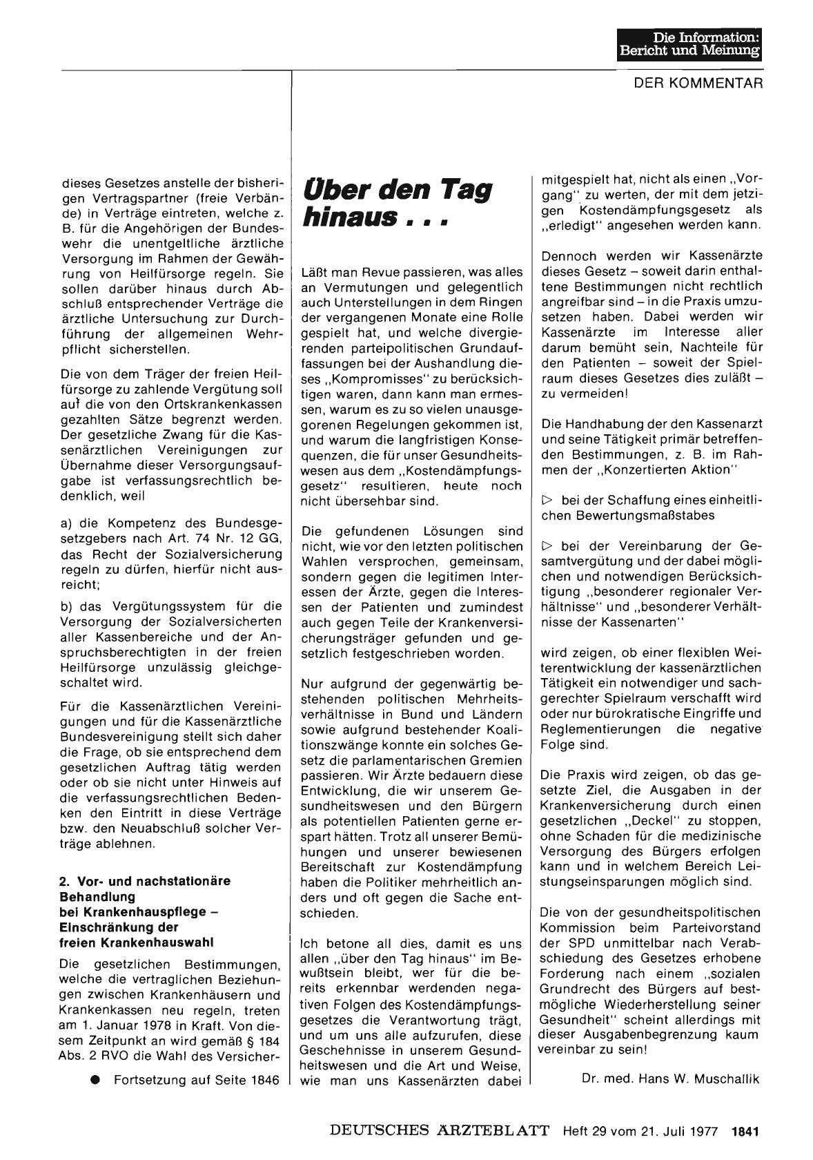 Vorschauseite 1: über den Tag hinaus. ..