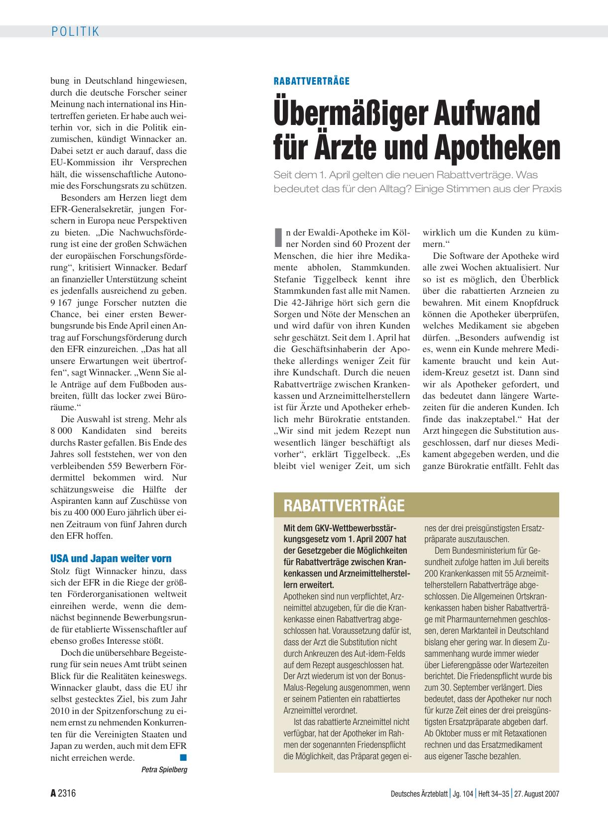 Vorschauseite 1: Rabattverträge: Übermäßiger Aufwand für Ärzte und Apotheken