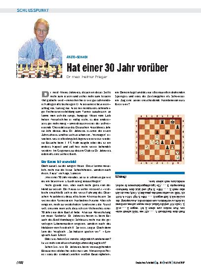 Vorschauseite 1: Ärzte-Schach: Hat einer 30 Jahr vorüber