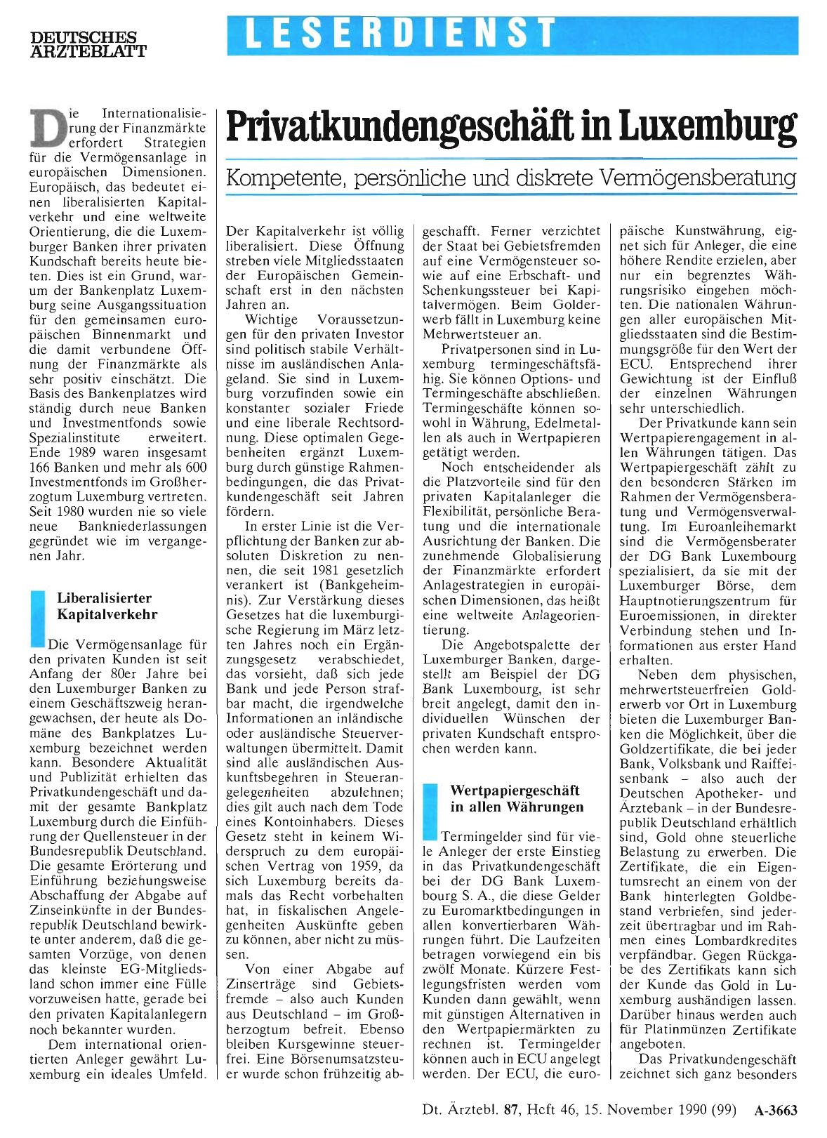 Vorschauseite 1: Privatkundengeschäft in Luxemburg: Kompetente, persönliche und diskrete Vermögensberatung