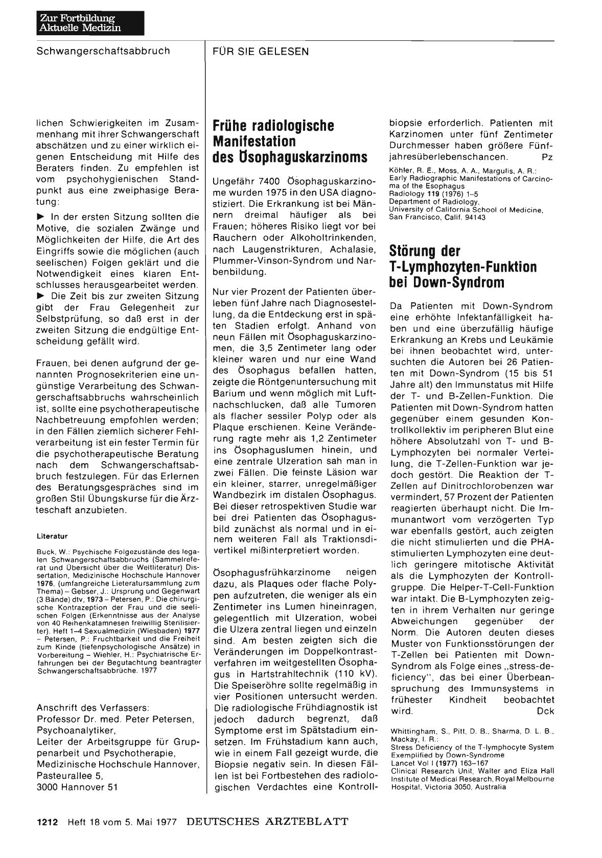 Vorschauseite 1: Störung der T-Lymphozyten-Funktion bei Down-Syndrom