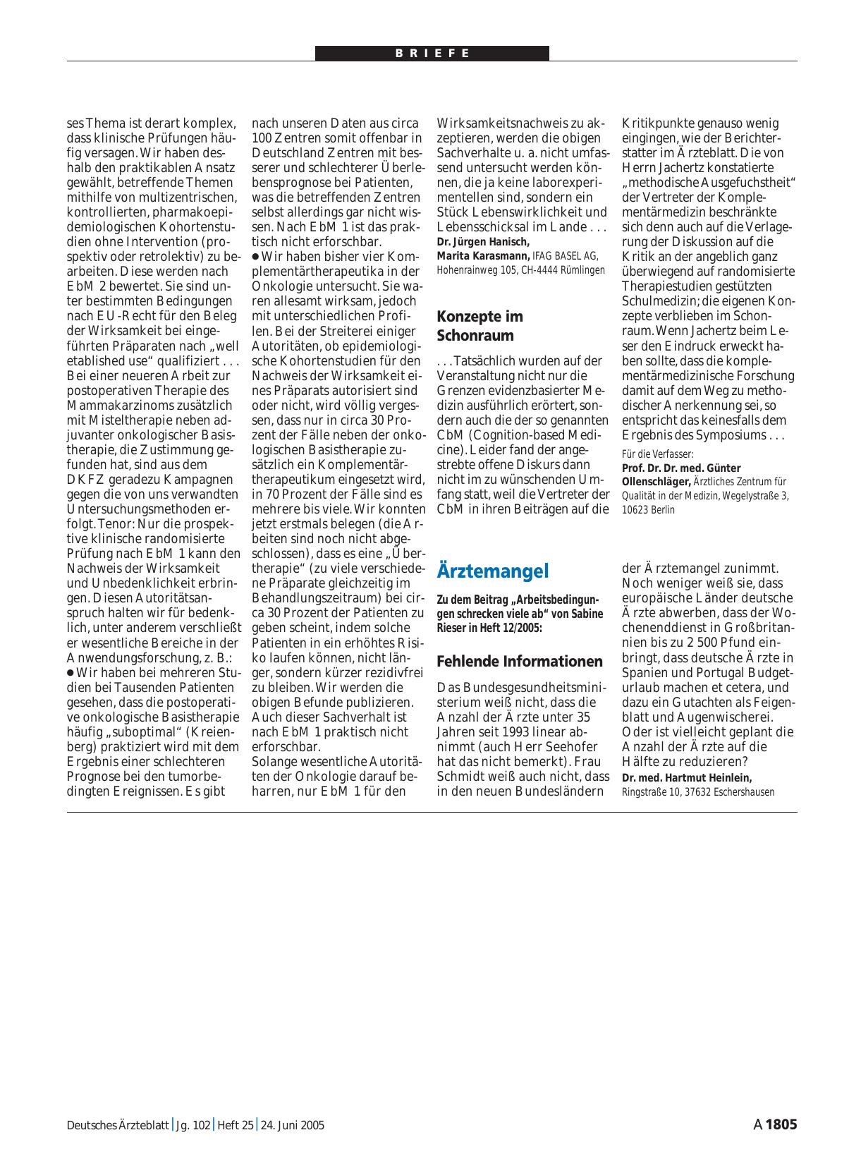 Vorschauseite 1: Ärztemangel: Fehlende Informationen