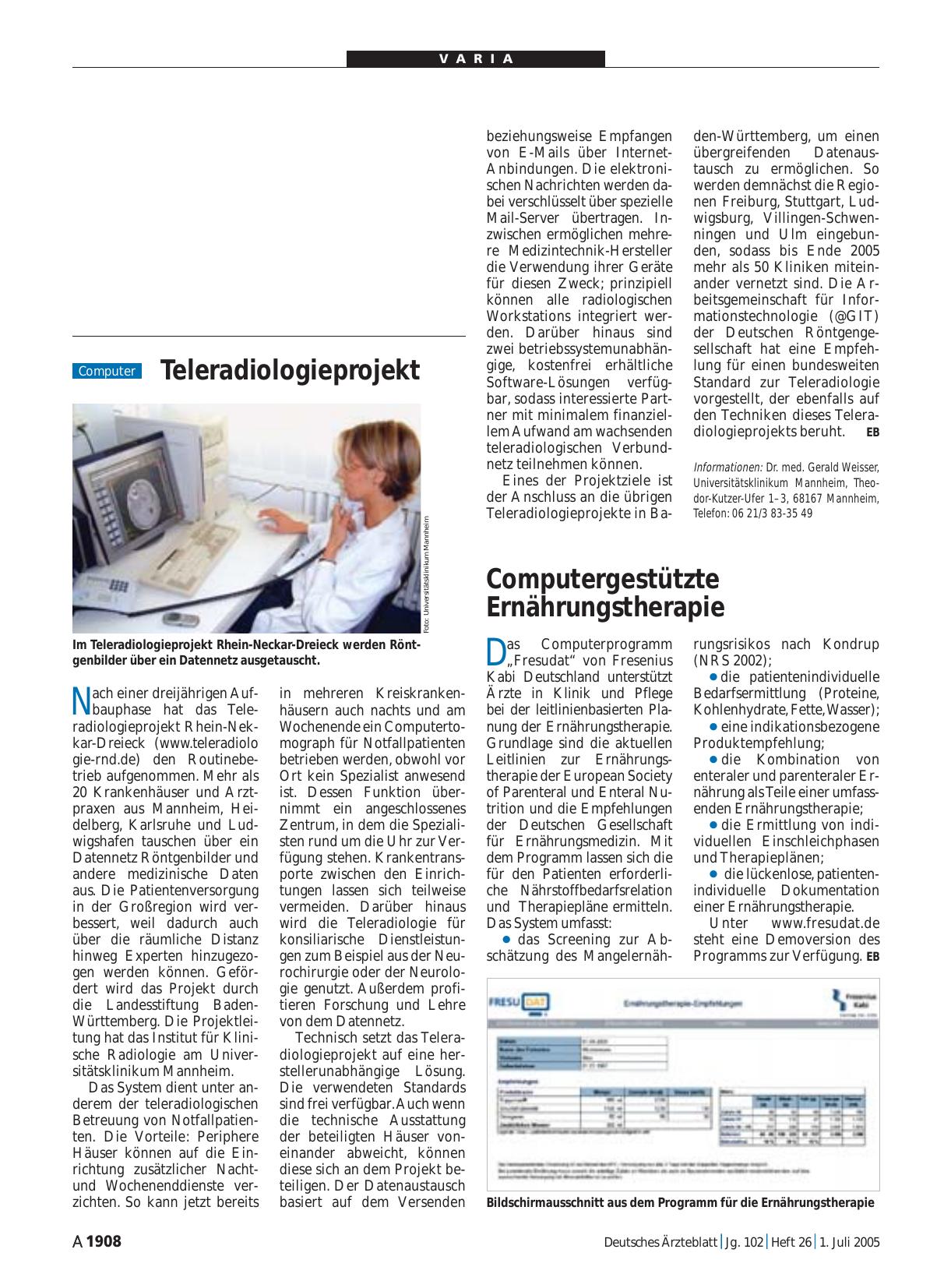 Vorschauseite 1: Computergestützte Ernährungstherapie