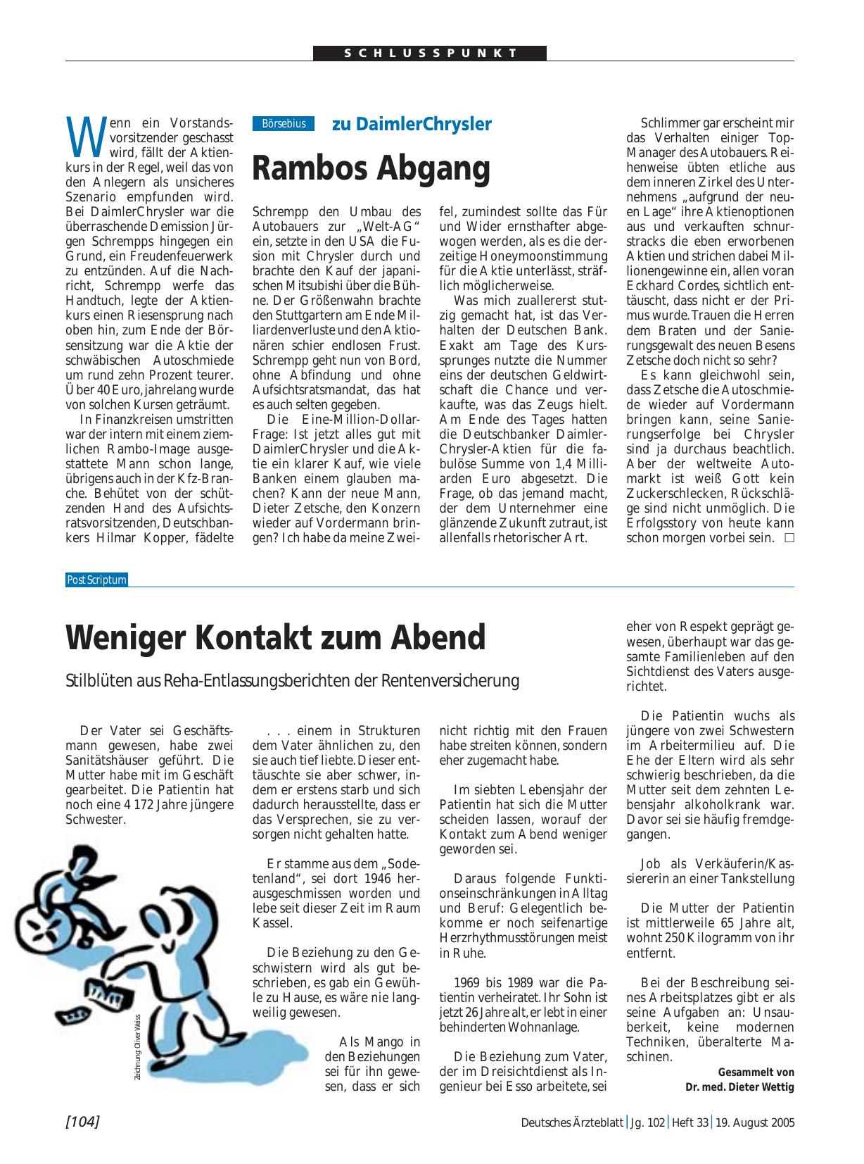 Vorschauseite 1: zu DaimlerChrysler: Rambos Abgang