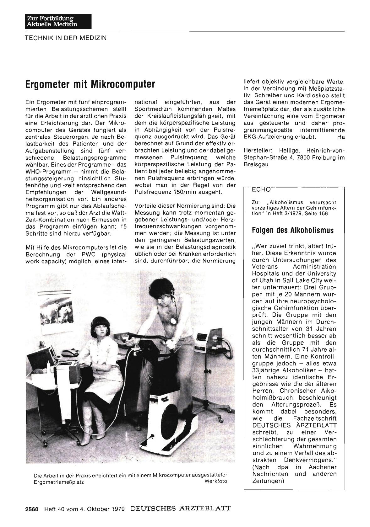 Vorschauseite 1: Ergometer mit Mikrocomputer
