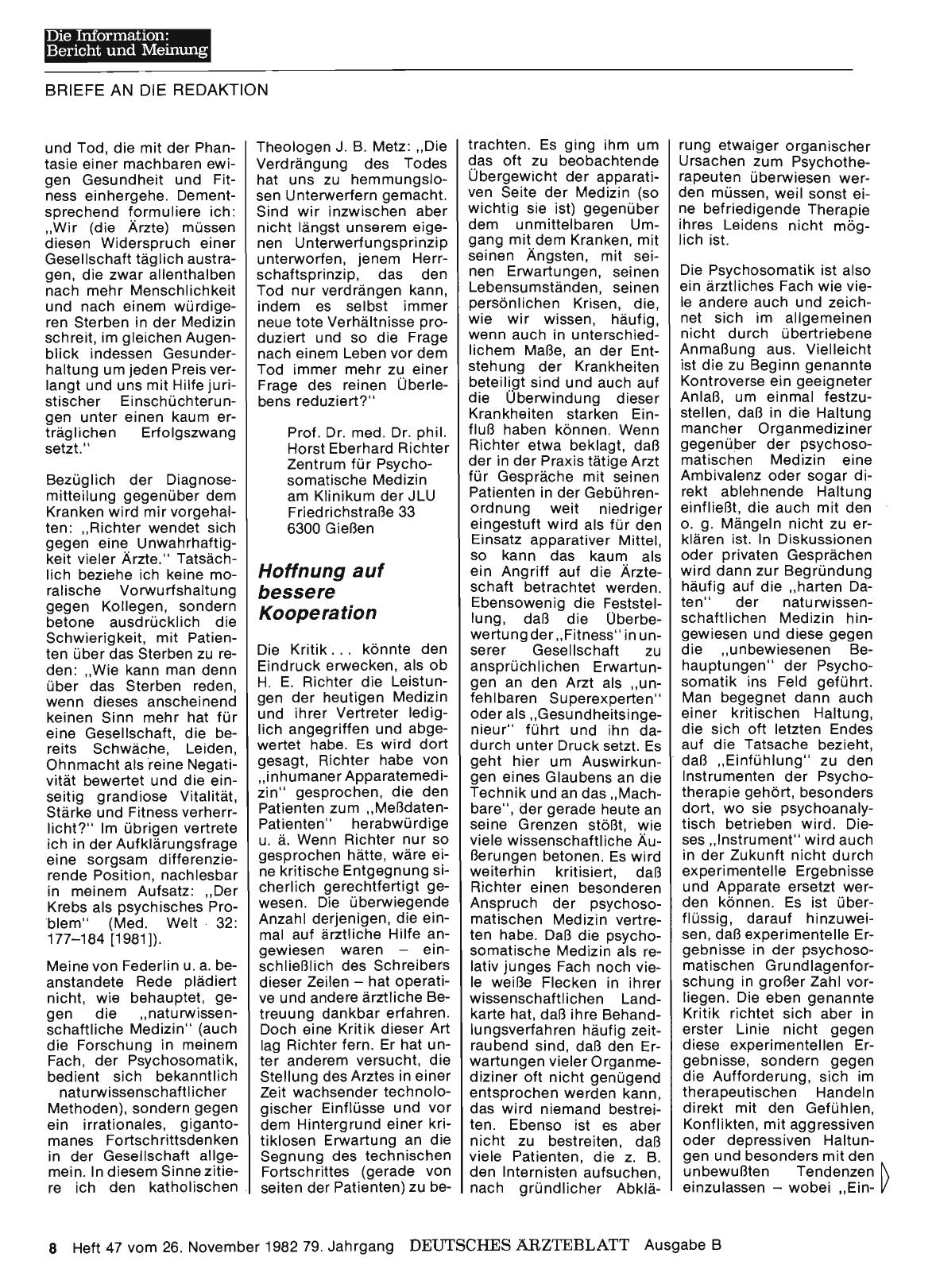 Vorschauseite 1: PSYCHOSOMATIK: Hoffnung auf bessere Kooperation