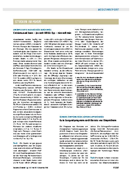 Vorschauseite 1: Schwere symptomatische Aortenklappenstenose: Gute Langzeitprognose nach Einsatz von Bioprothese