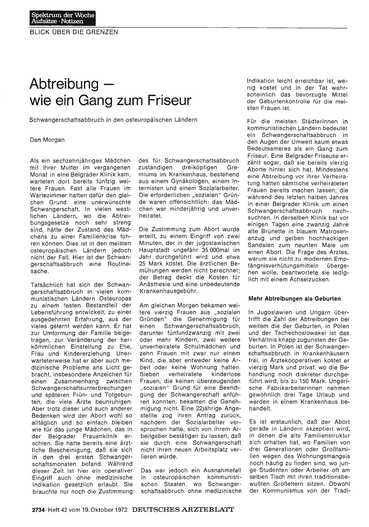 Vorschauseite 1: Abtreibung — wie ein Gang zum Friseur