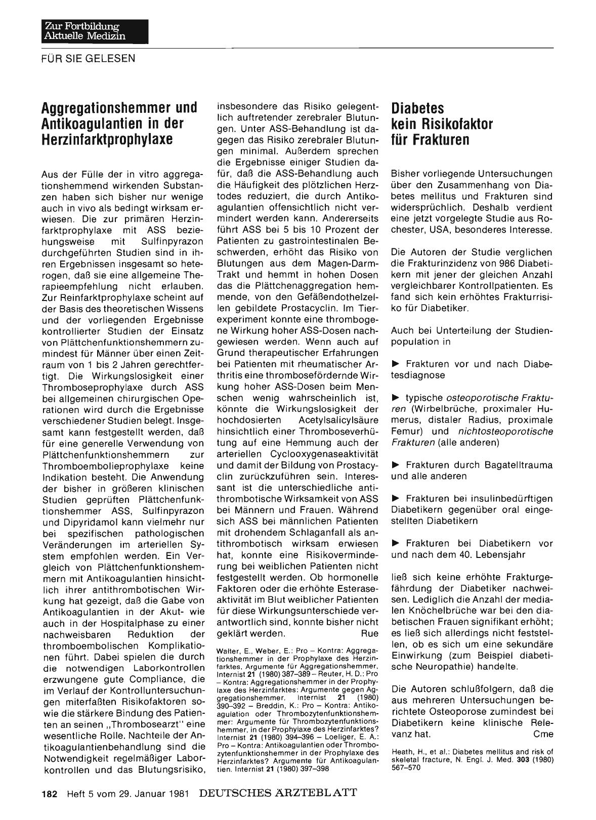 Vorschauseite 1: Aggregationshammer und Antikoagulantien in der Herzinfarktprophylaxe