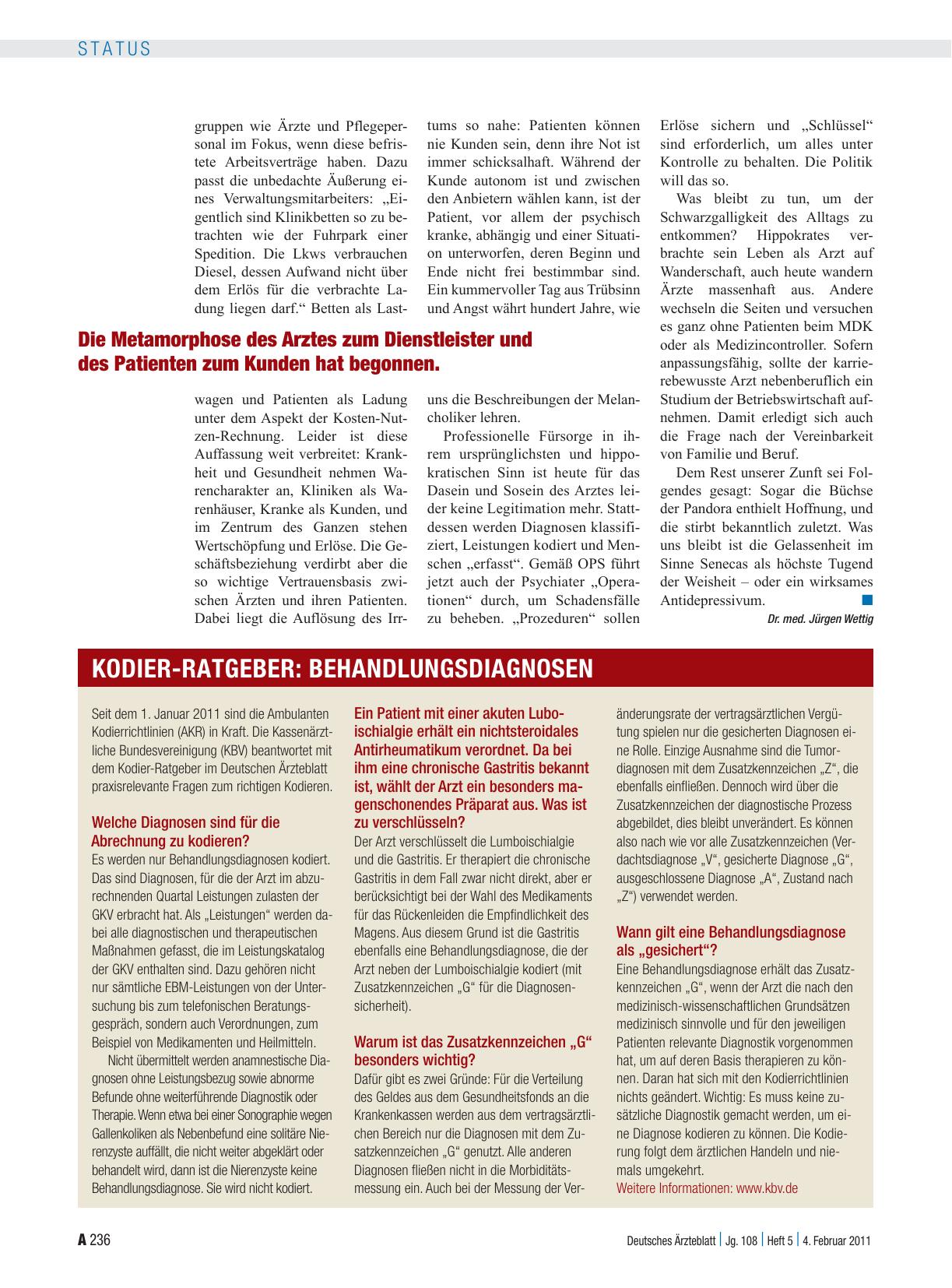 Vorschauseite 1: Behandlungsdiagnosen