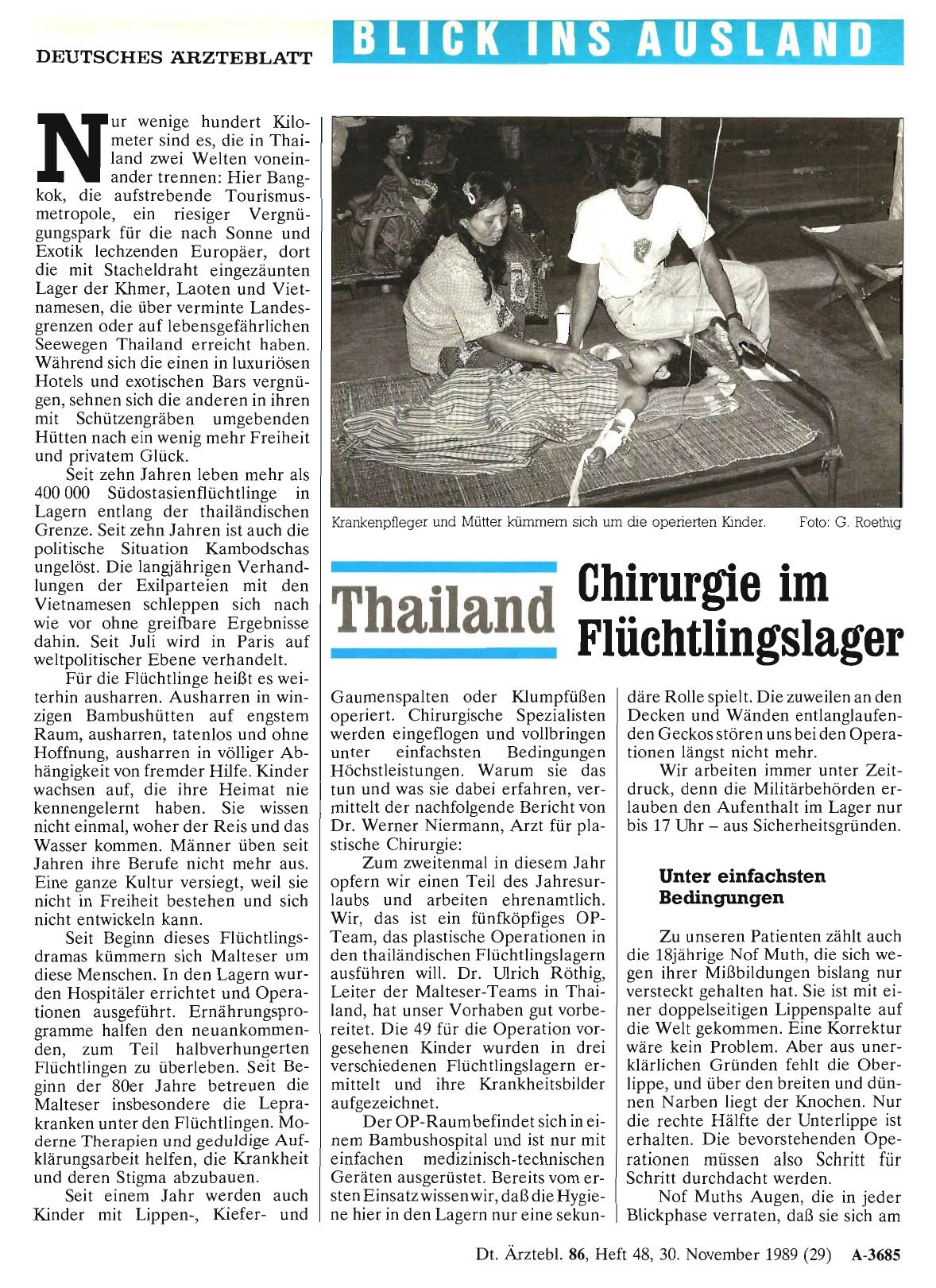 Vorschauseite 1: Thailand: Chirurgie im Flüchtlingslager