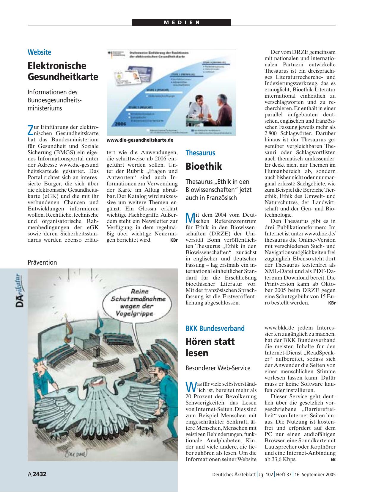 Vorschauseite 1: BKK Bundesverband: Hören statt lesen