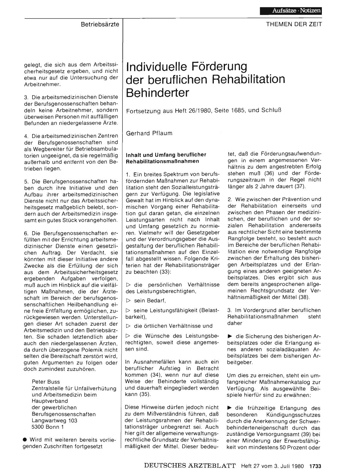 Vorschauseite 1: Individuelle Förderung der beruflichen Rehabilitation Behinderter