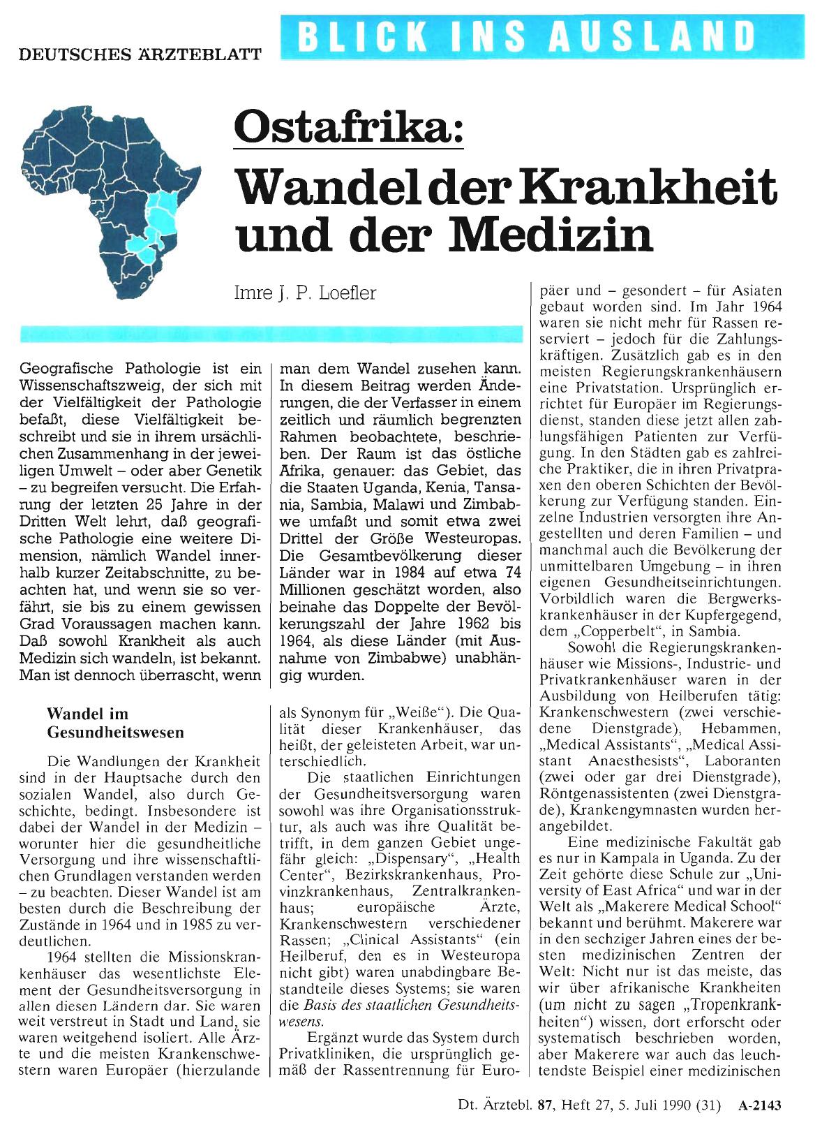 Vorschauseite 1: Ostafrika: Wandel der Krankheit und der Medizin