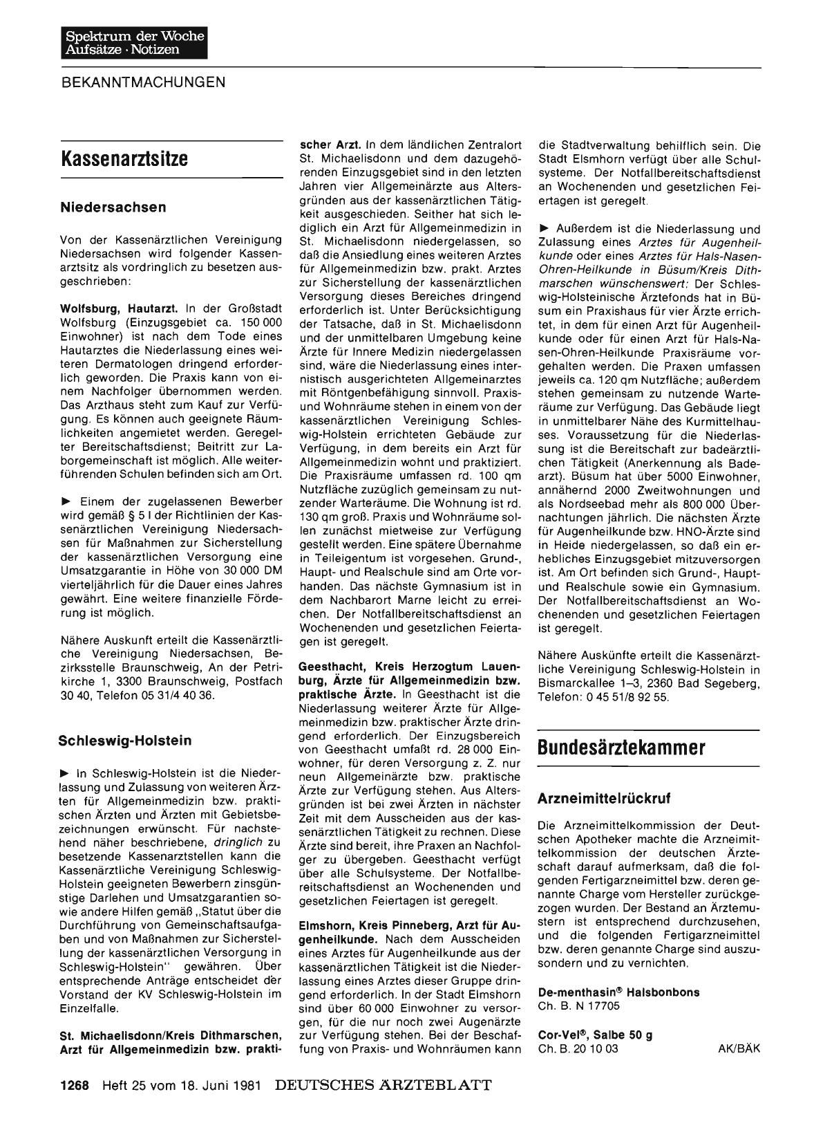 Vorschauseite 1: Bundesärztekammer