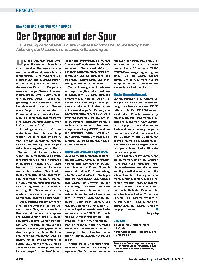 Vorschauseite 1: Diagnose und Therapie von Atemnot: Der Dyspnoe auf der Spur