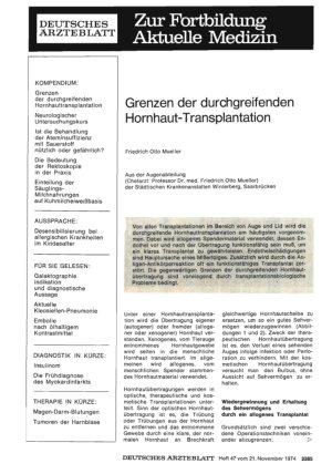Vorschauseite 1: Grenzen der durchgreifenden Hornhaut-Transplantation