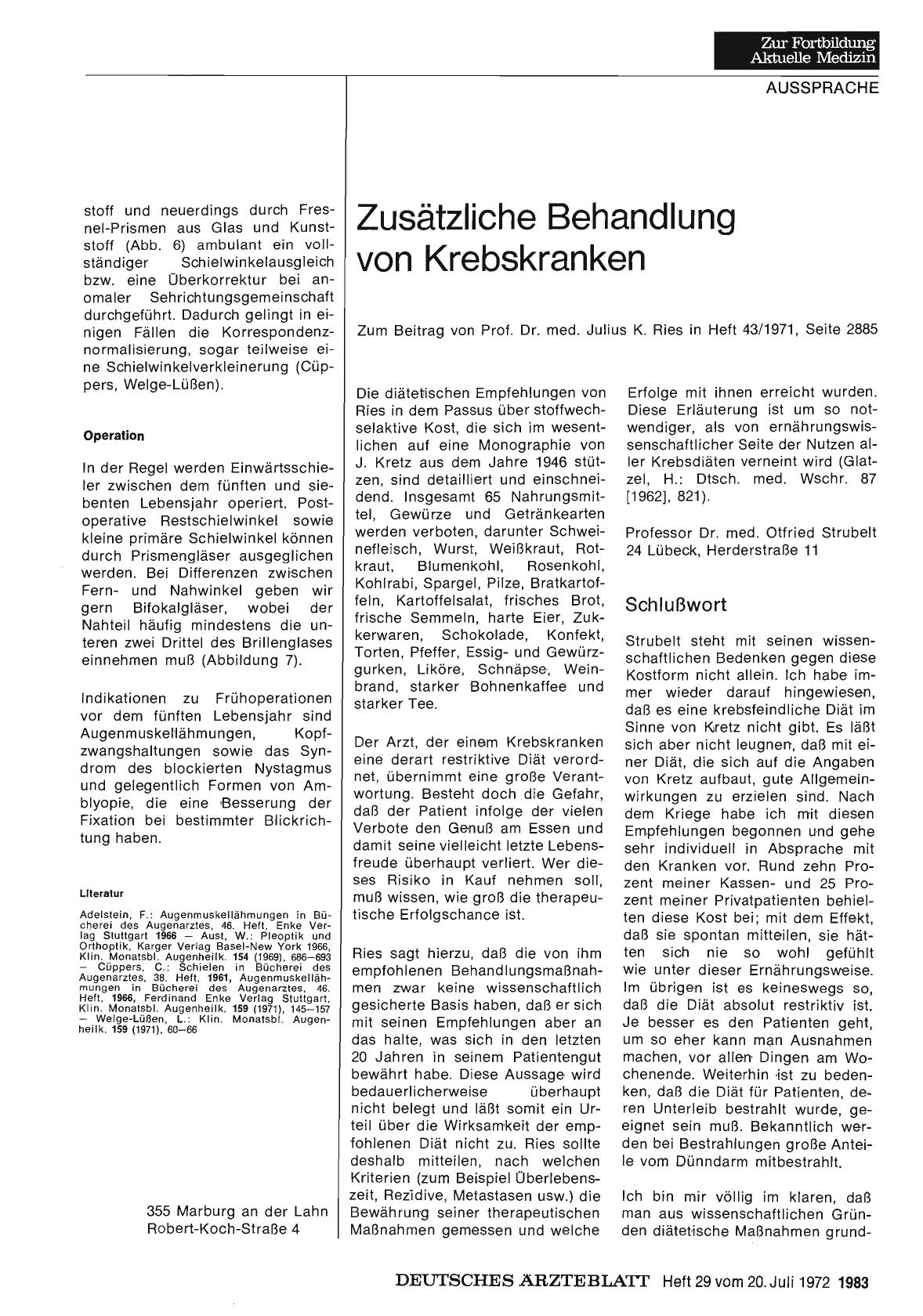 Vorschauseite 1: Zusätzliche Behandlung von Krebskranken