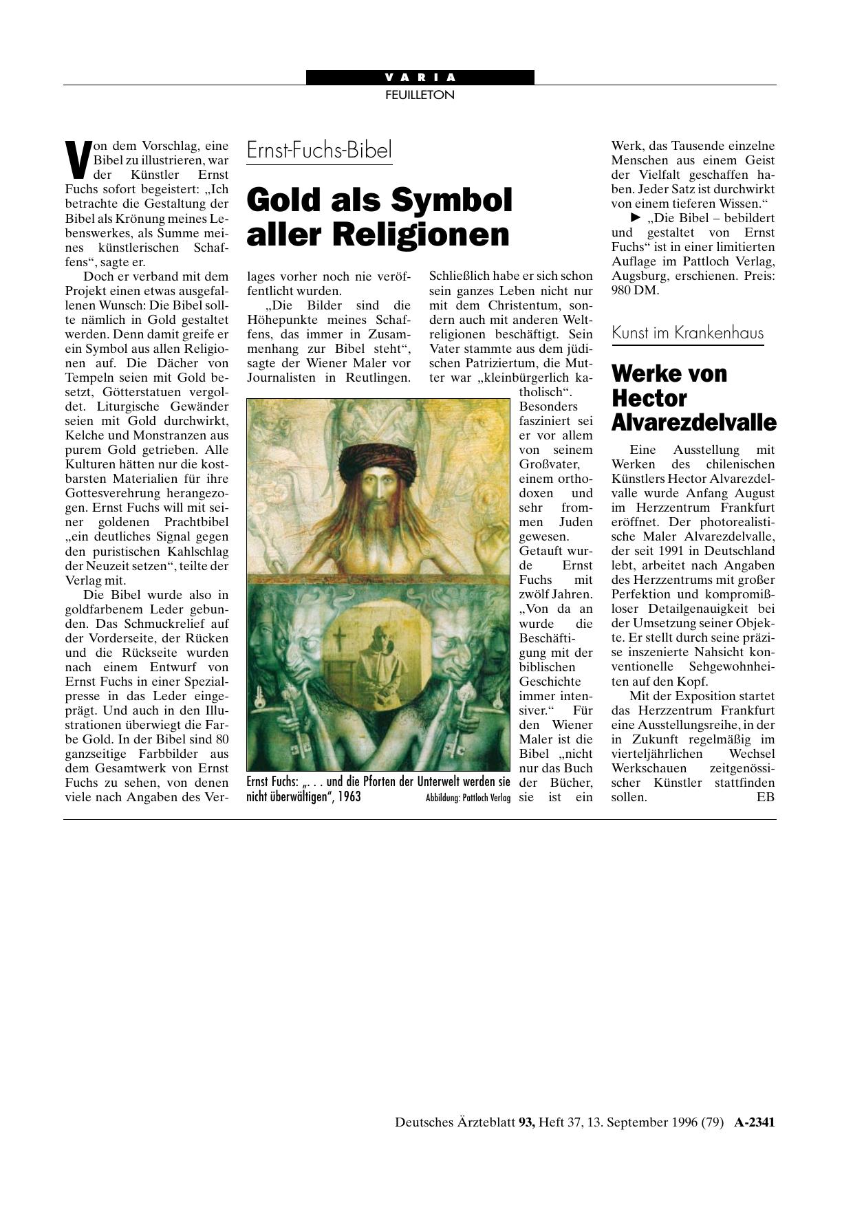 Vorschauseite 1: Kunst im Krankenhaus: Werke von Hector Alvarezdelvalle