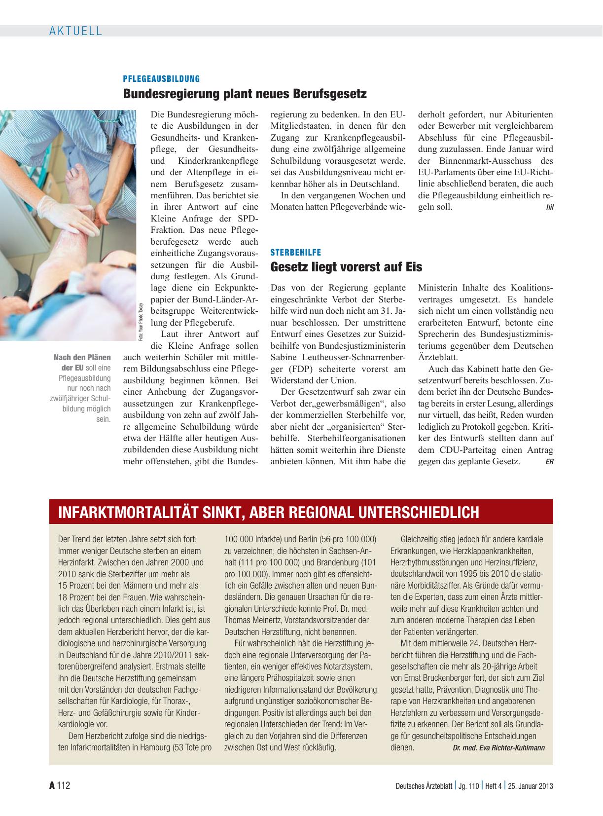 Vorschauseite 1: Infarktmortalität sinkt, aber regional unterschiedlich