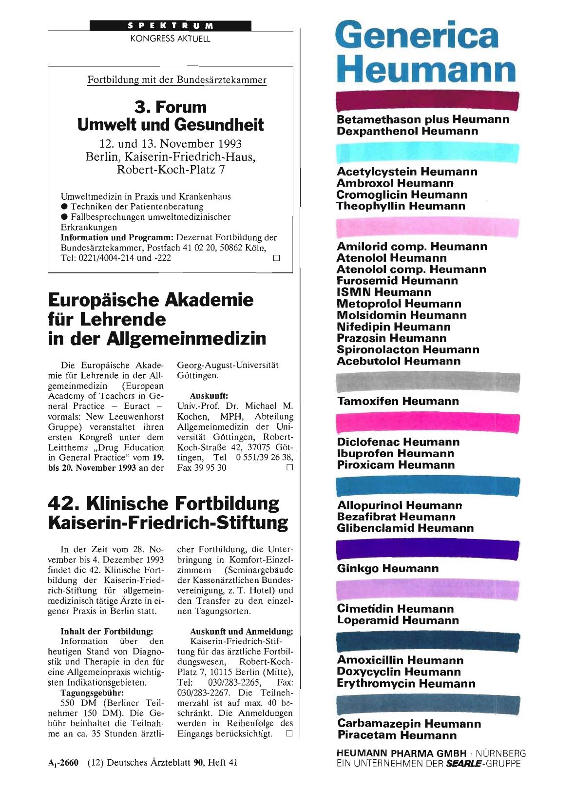 Vorschauseite 1: 42. Klinische Fortbildung Kaiserin-Friedrich-Stiftung