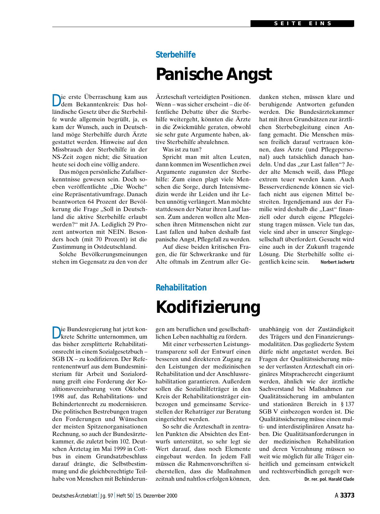 Vorschauseite 1: Rehabilitation: Kodifizierung