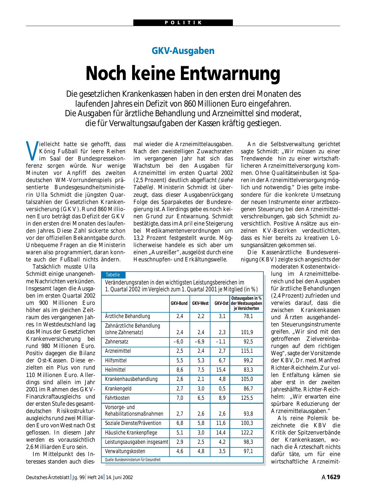 Vorschauseite 1: GKV-Ausgaben: Noch keine Entwarnung