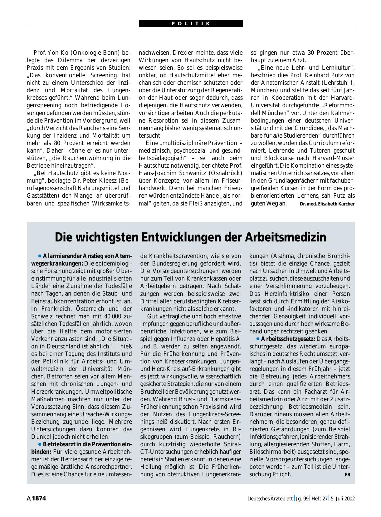 Vorschauseite 1: Die wichtigsten Entwicklungen der Arbeitsmedizin