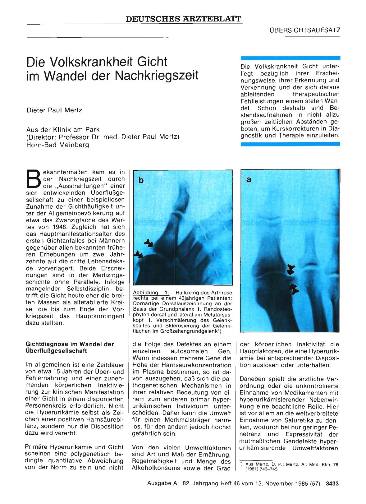 Vorschauseite 1: Die Volkskrankheit Gicht im Wandel der Nachkriegszeit