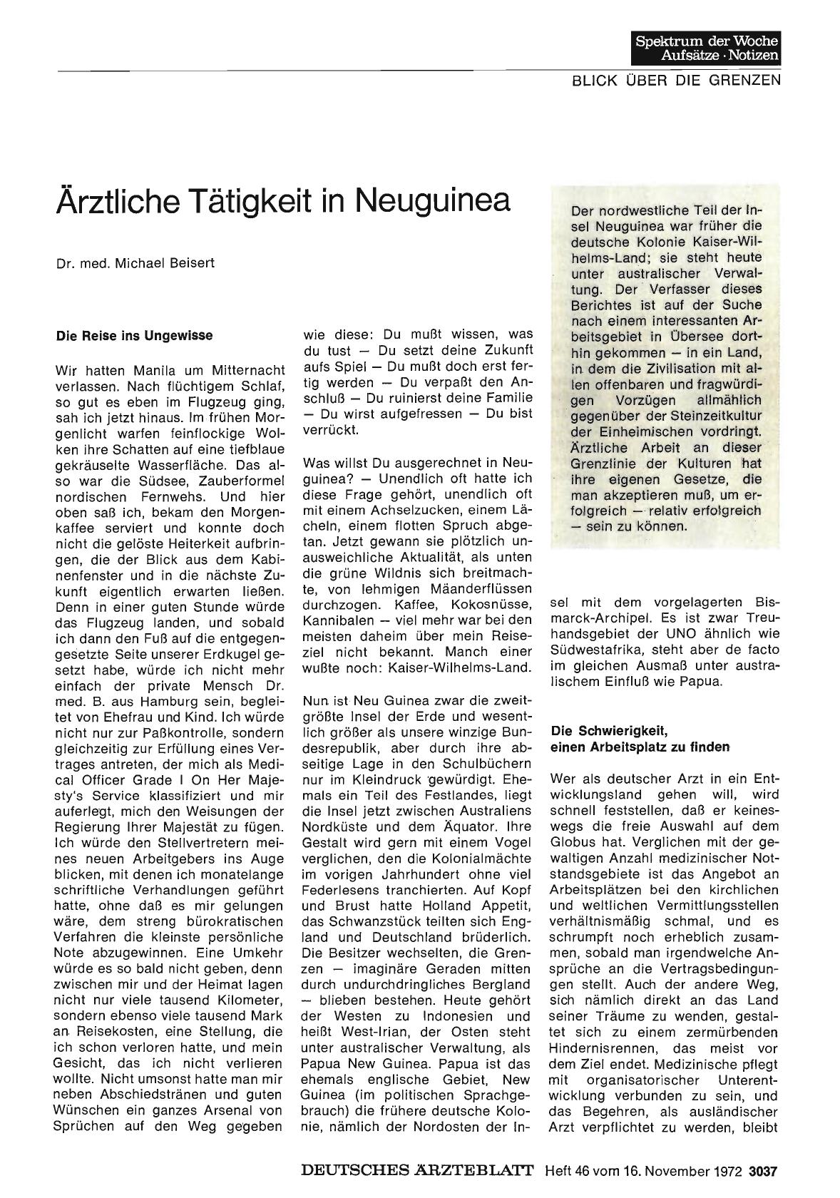 Vorschauseite 1: Ärztliche Tätigkeit in Neuguinea