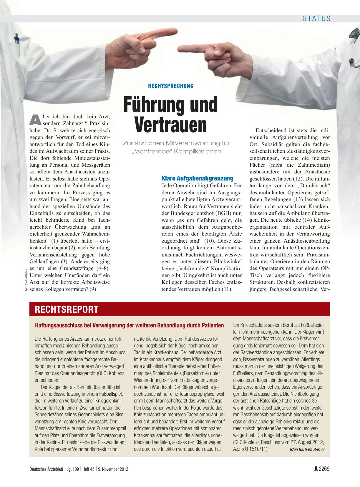 Vorschauseite 1: Haftungsausschluss bei Verweigerung der weiteren Behandlung durch Patienten