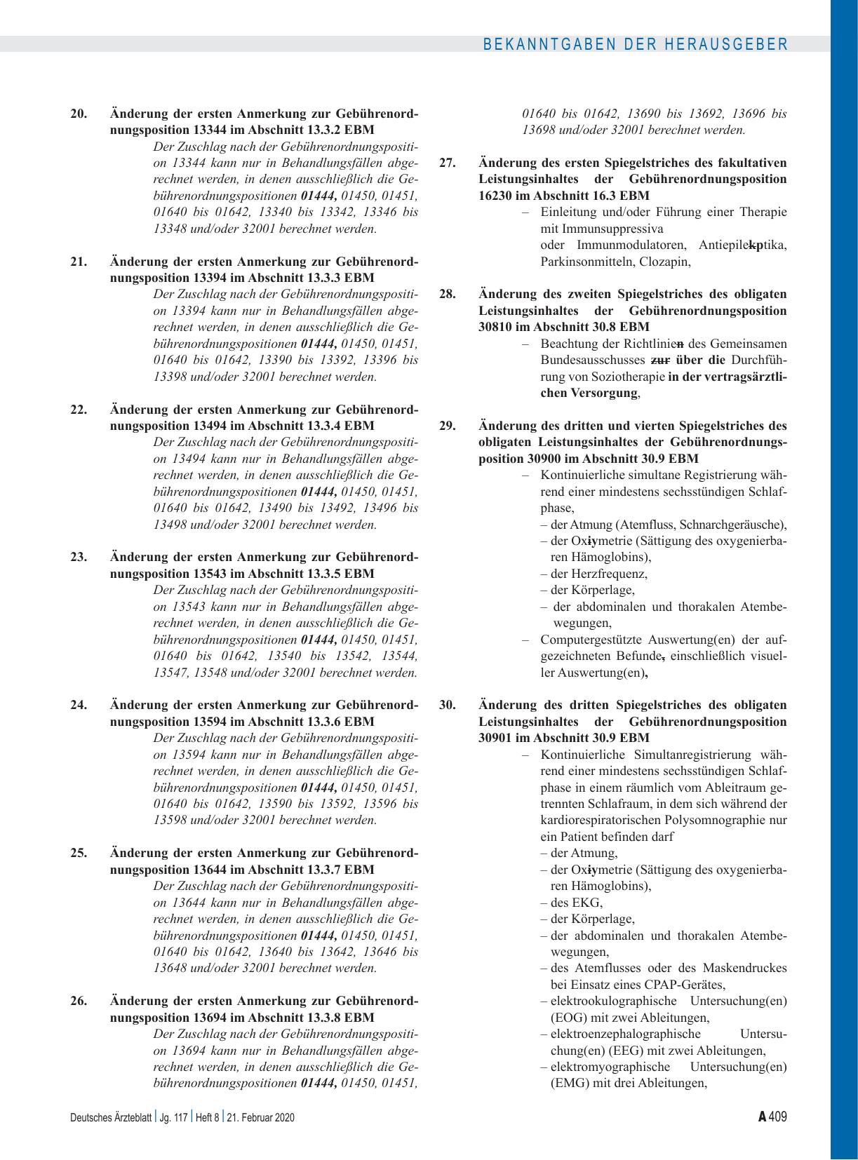 Vorschauseite 4: Beschluss des Bewertungsausschusses nach § 87 Abs. 1 Satz 1 SGB V in seiner 464. Sitzung (schriftliche Beschlussfassung): Teil A, Teil B, Teil C
