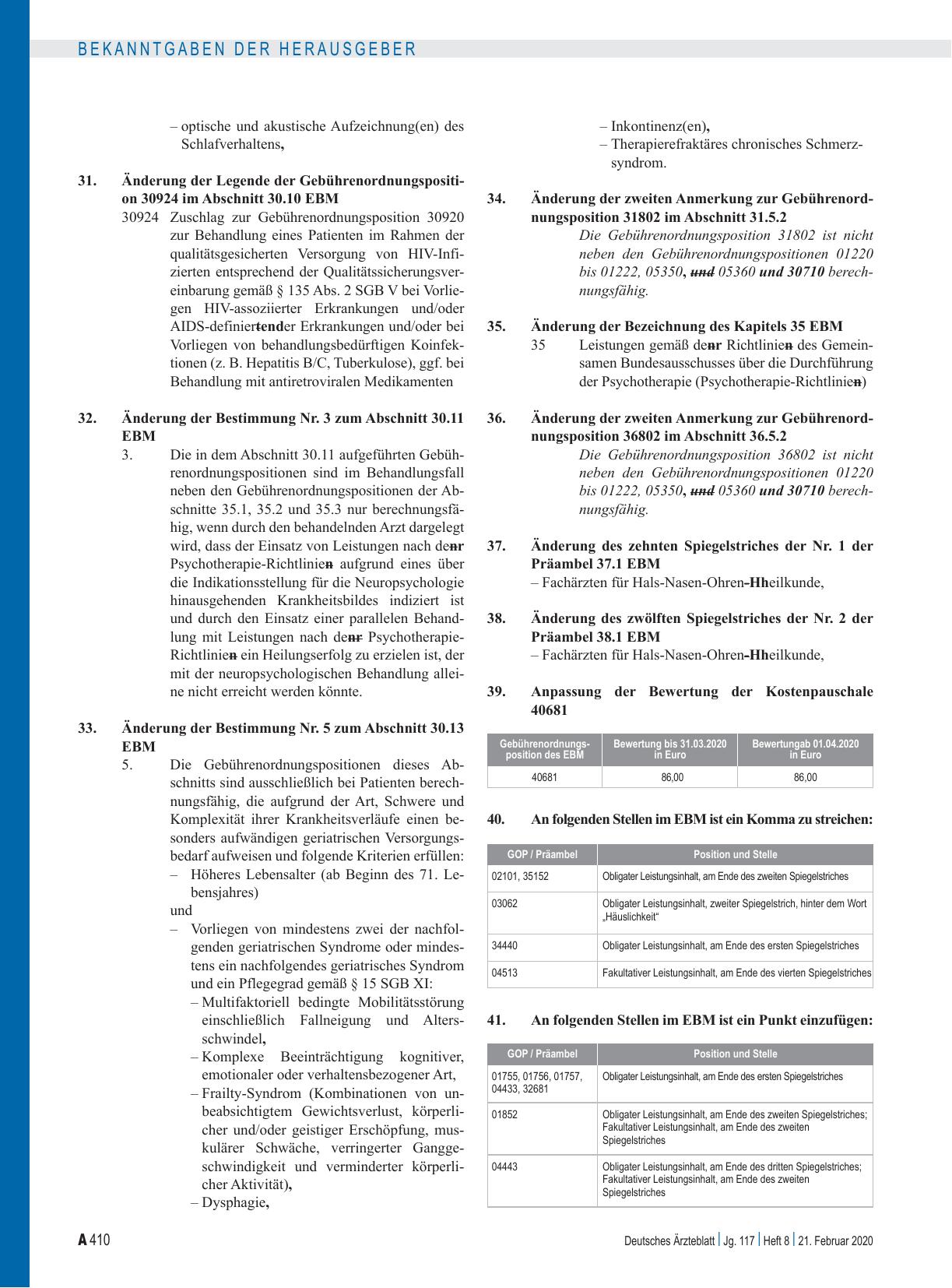 Vorschauseite 5: Beschluss des Bewertungsausschusses nach § 87 Abs. 1 Satz 1 SGB V in seiner 464. Sitzung (schriftliche Beschlussfassung): Teil A, Teil B, Teil C