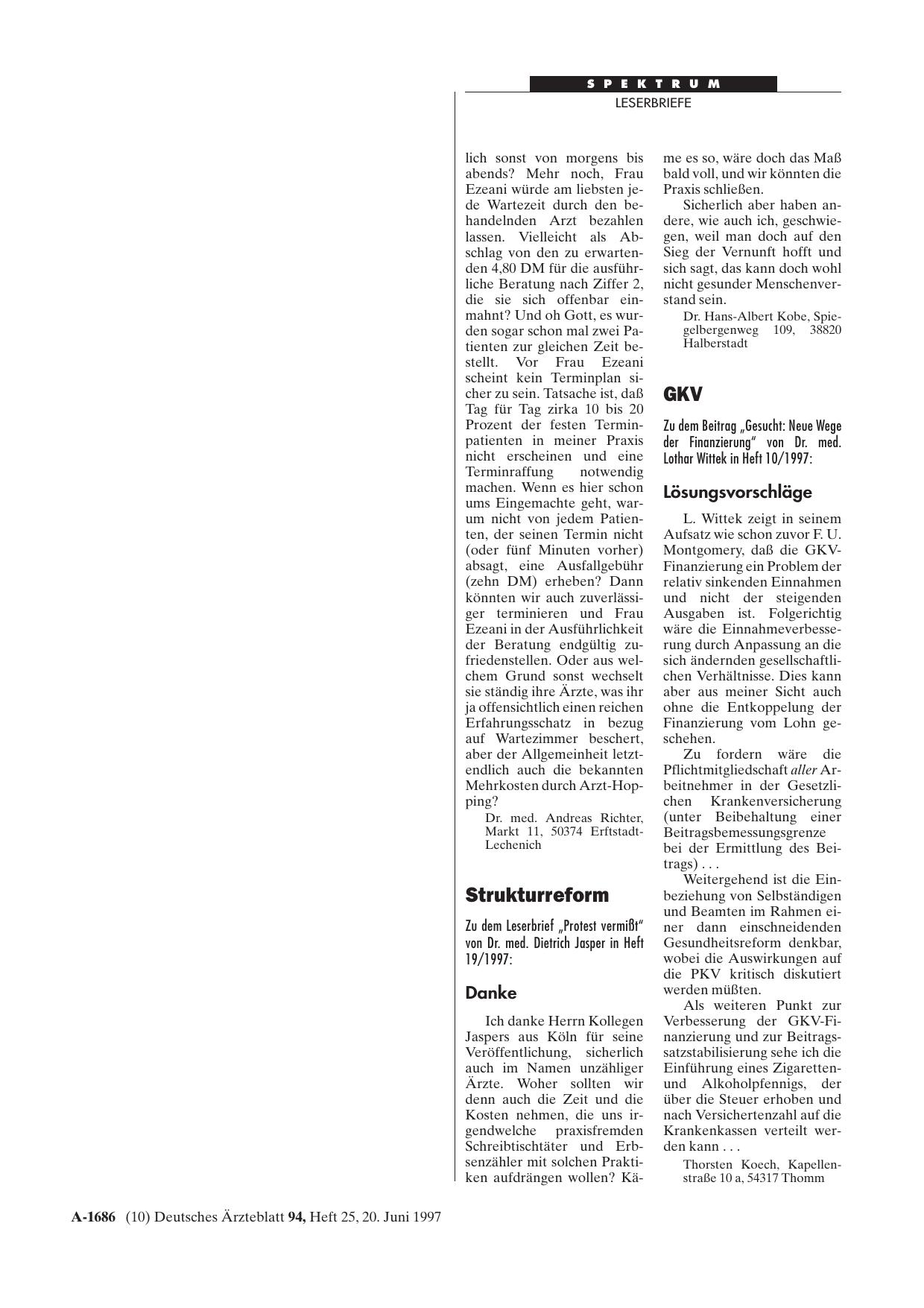 Vorschauseite 1: Strukturreform: Danke