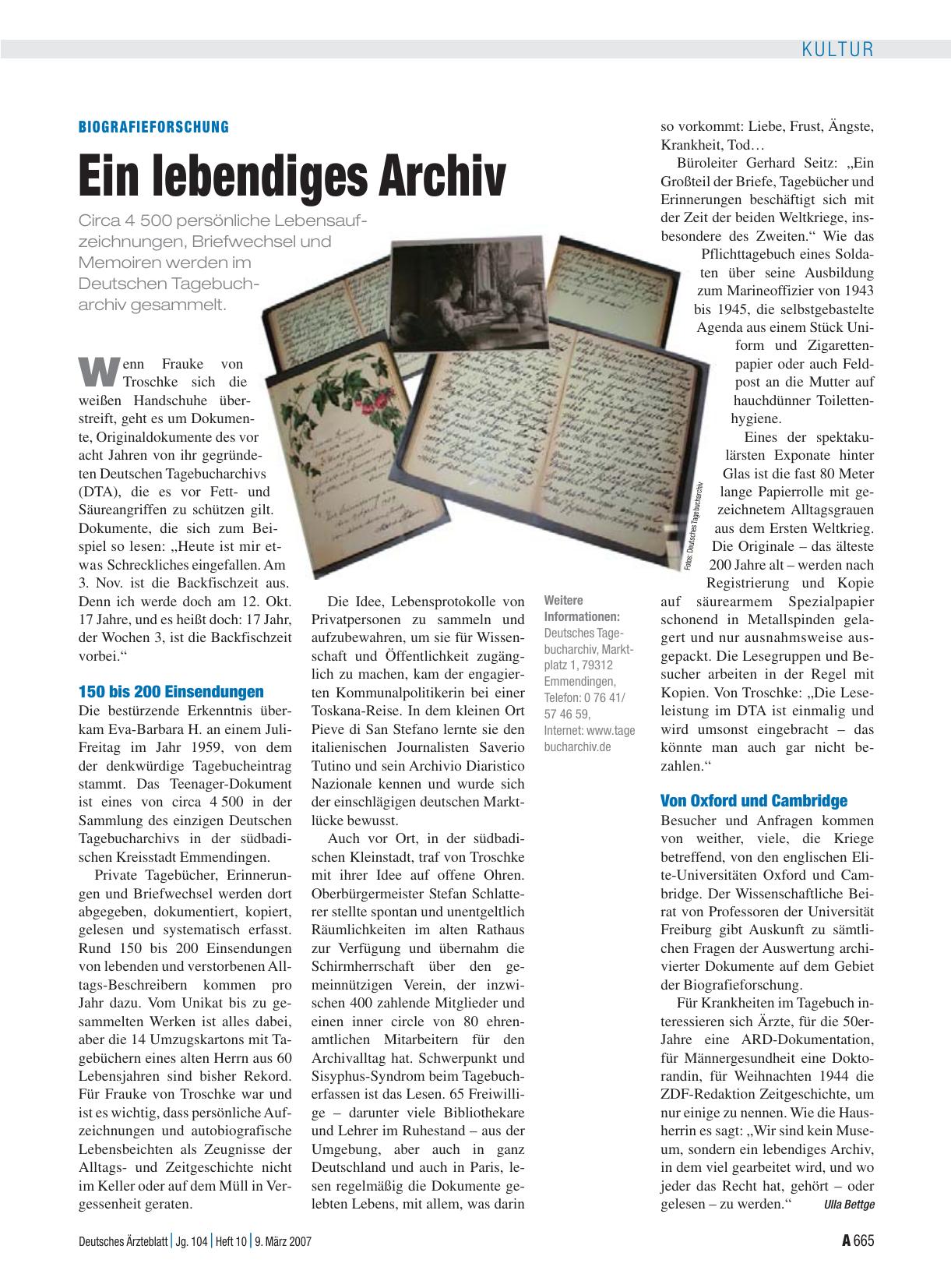 Vorschauseite 1: Biografieforschung: Ein lebendiges Archiv