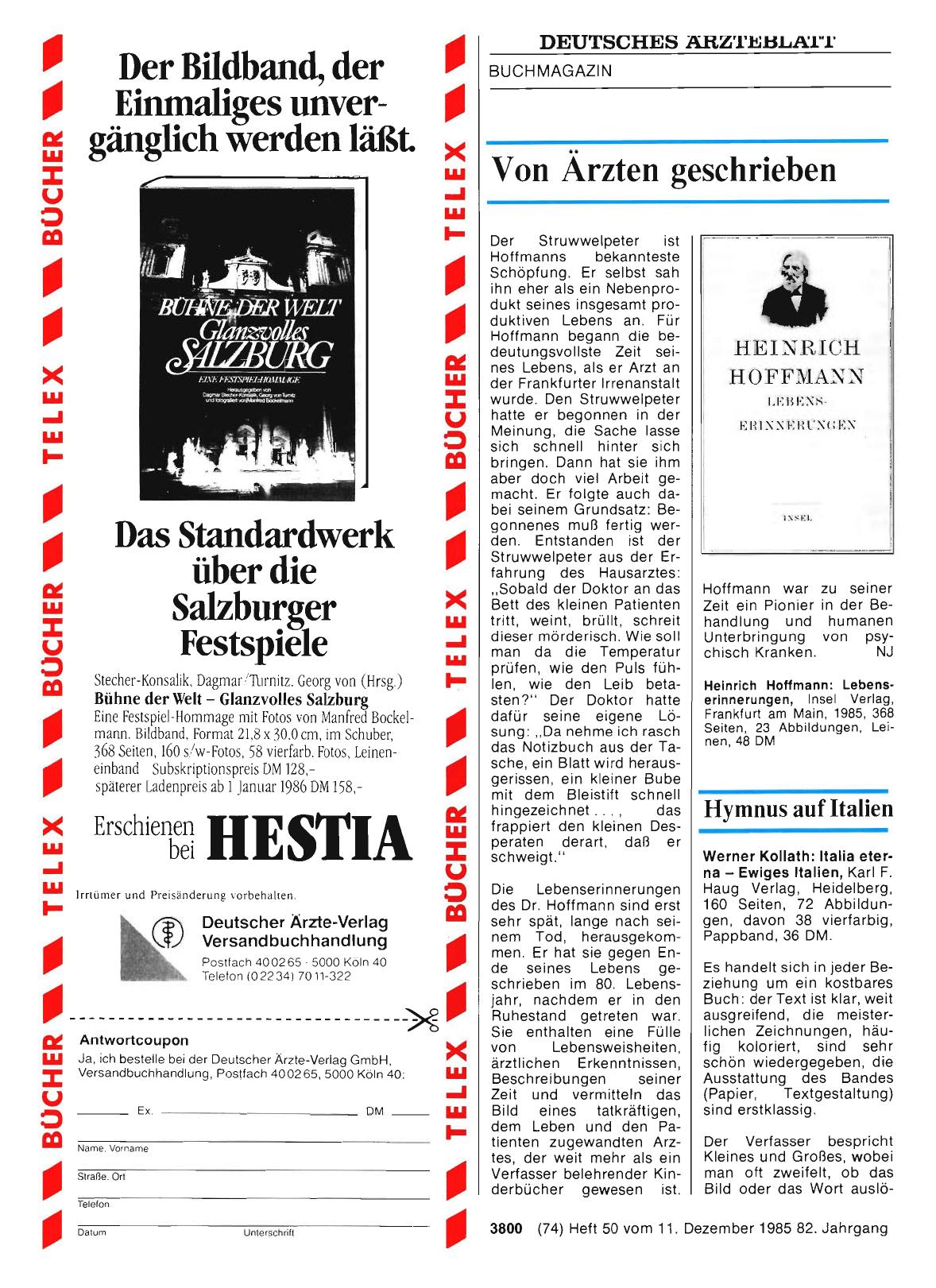 Vorschauseite 1: Von Ärzten geschrieben: Heinrich Hoffmann: Lebenserinnerungen