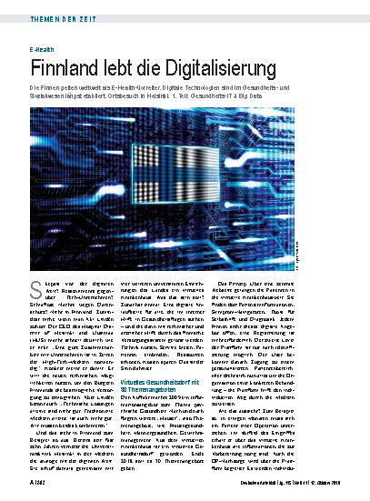 Vorschauseite 1: E-Health: Finnland lebt die Digitalisierung
