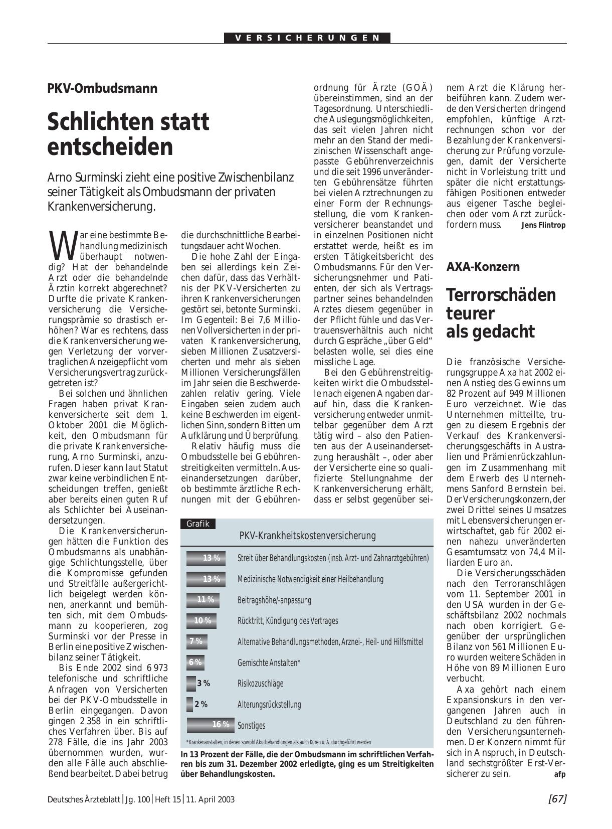 Vorschauseite 1: AXA-Konzern: Terrorschäden teurer als gedacht