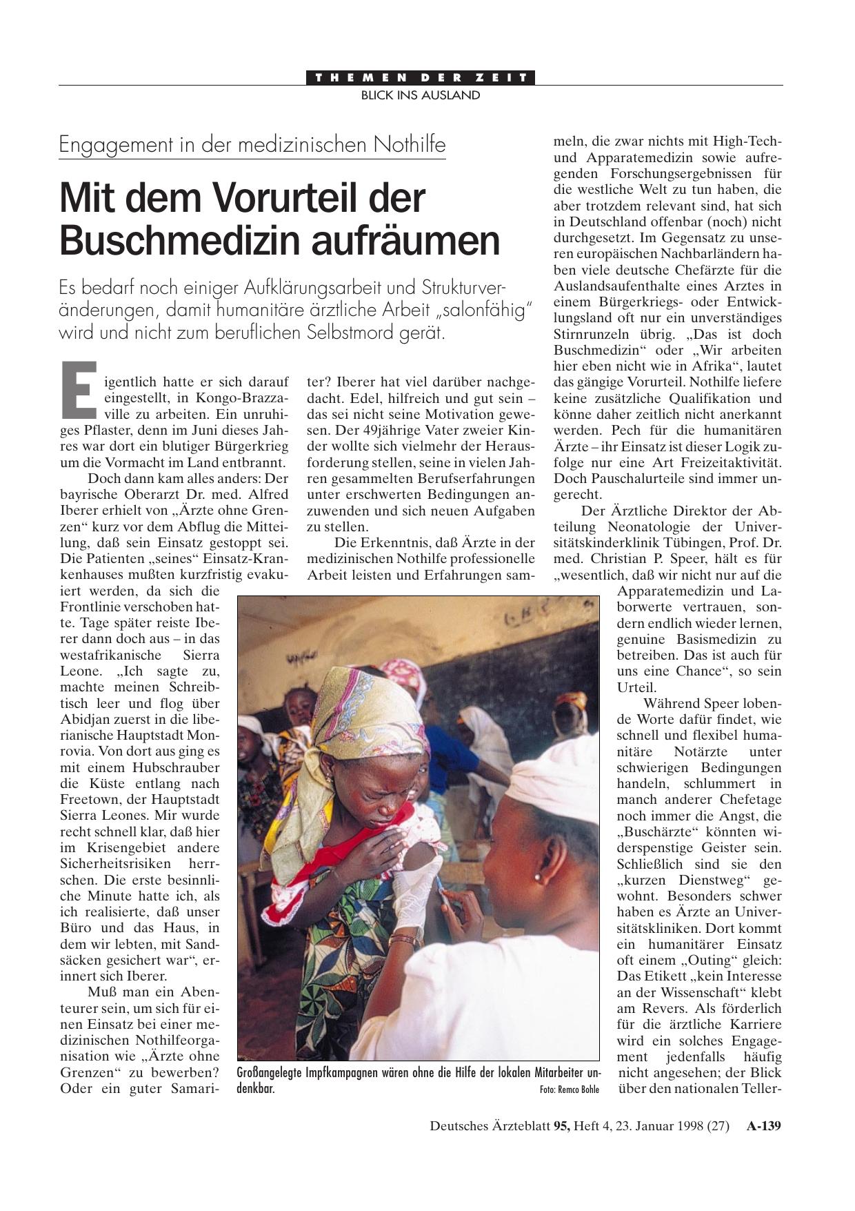 Vorschauseite 1: Engagement in der medizinischen Nothilfe: Mit dem Vorurteil der Buschmedizin aufräumen